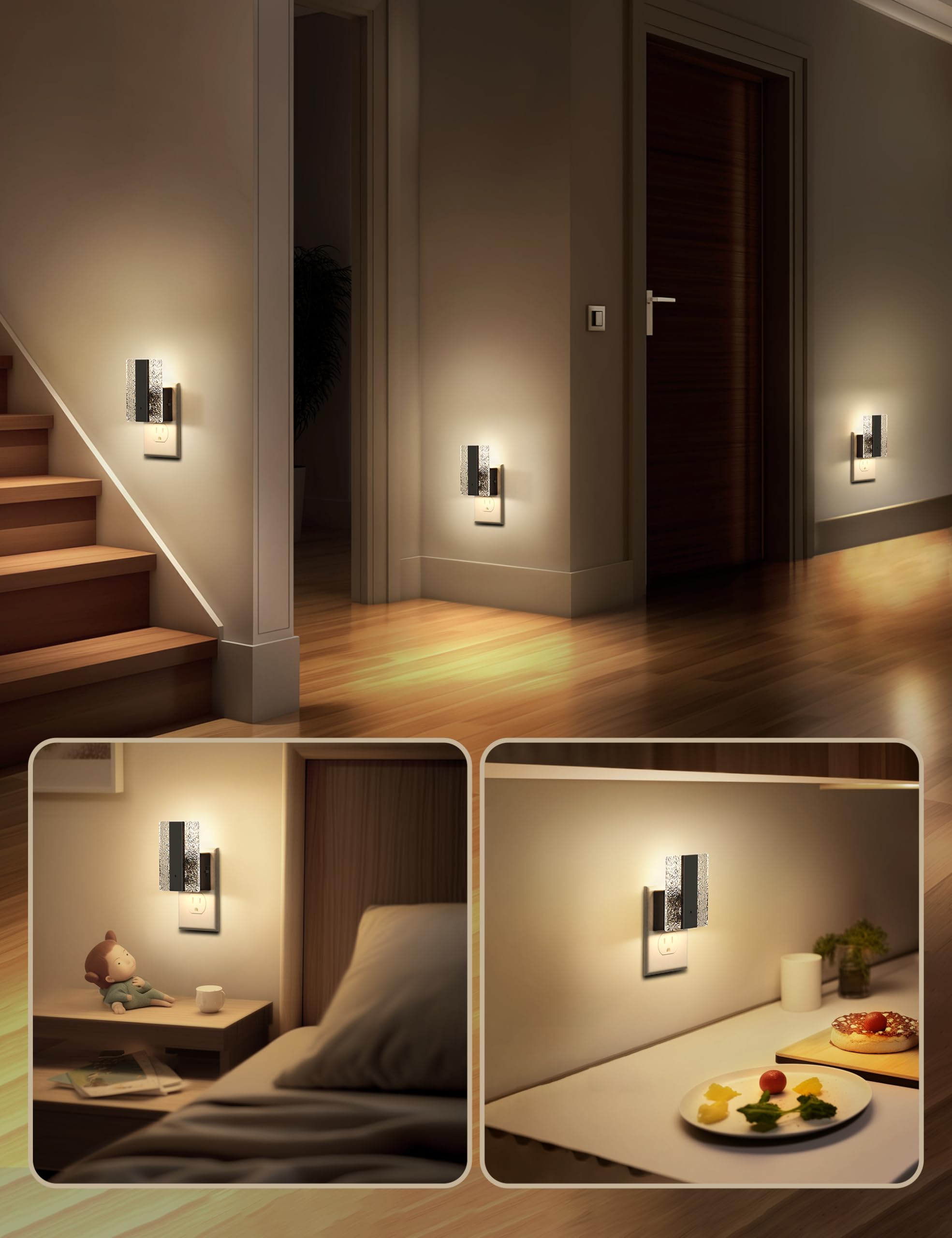 Doresshop Led Night Lights Plug Into Wall, Decorative Night Light With Dusk-To-Dawn Sensor, Dimmable Nightlights, Adjustable Bri