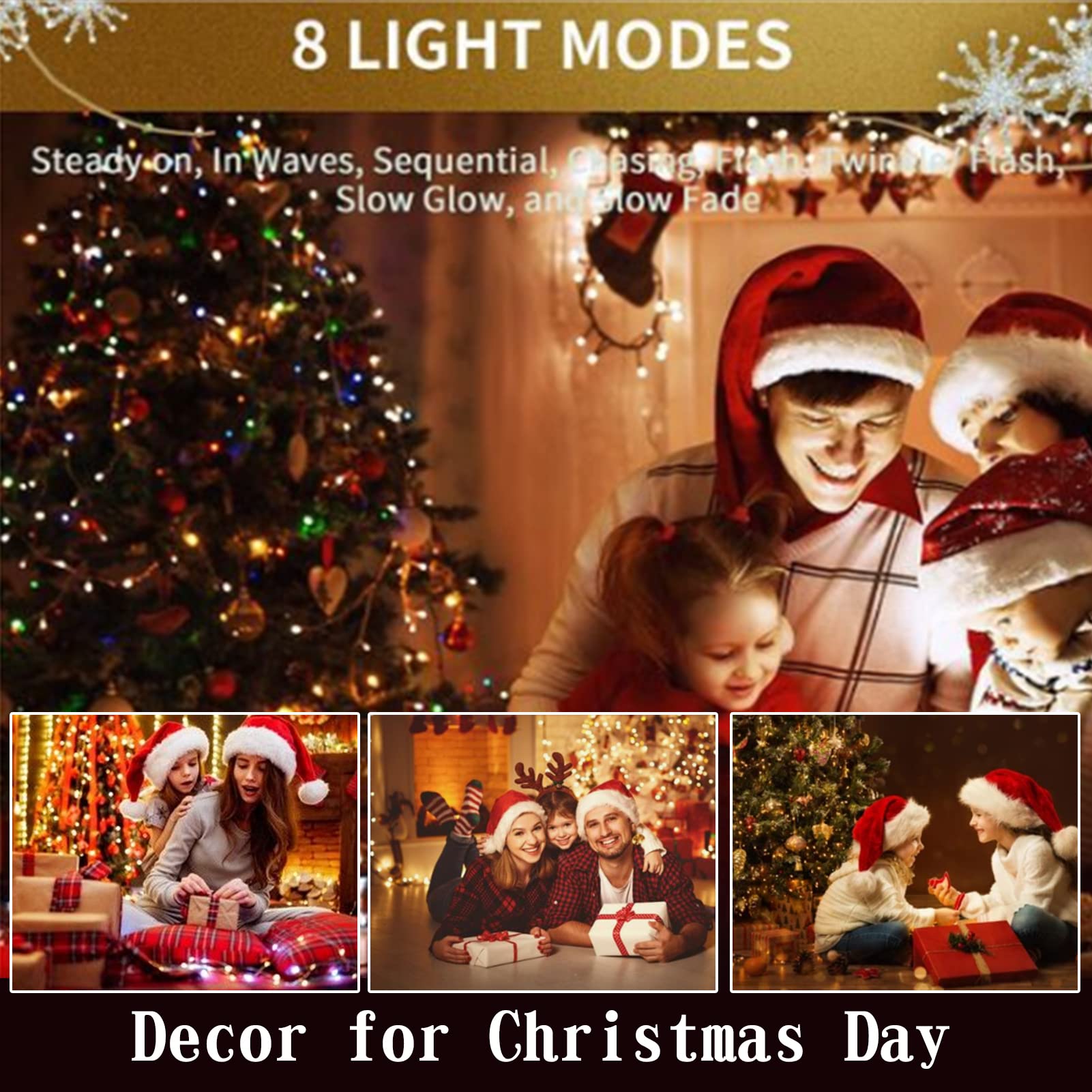 Fairy Lights Plug in 1 Pcs, 8 Modes 33ft 100 LED Firefly Twinkle String Lights, USB Mini Small Cute Christmas Tree Twinkling Lig
