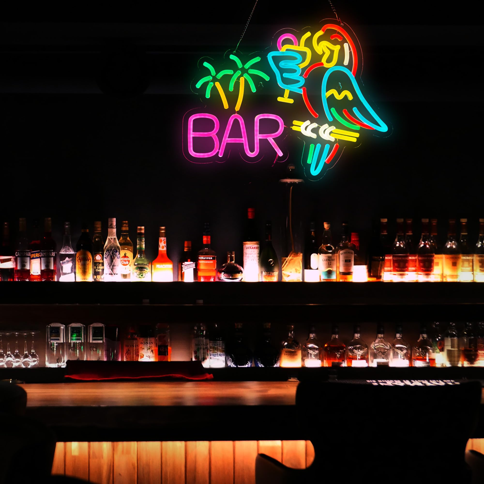 VarLietin Bar Neon Sign - Dimmable LED Wall Decor, USB Powered, Acrylic, Multicolor (Pink, Yellow, Blue, Red, Green)
