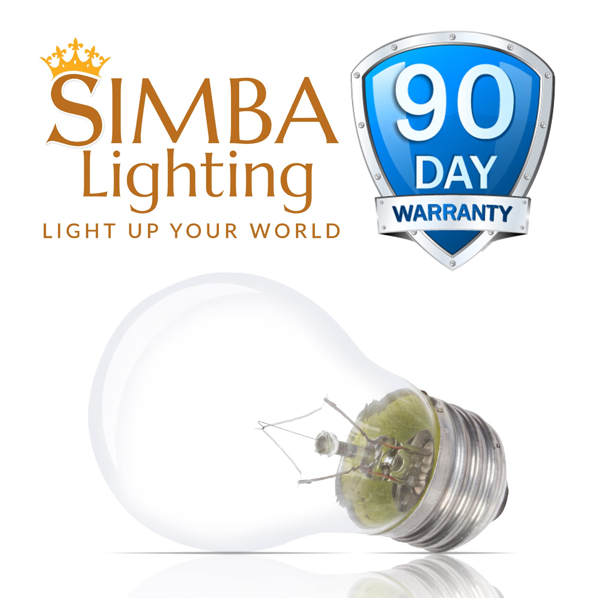 Simba Lighting A15 40W Incandescent Light Bulb, 6 Pack, Dimmable, 2700K Warm White, Clear Glass, E26 Base, for Refrigerators and O