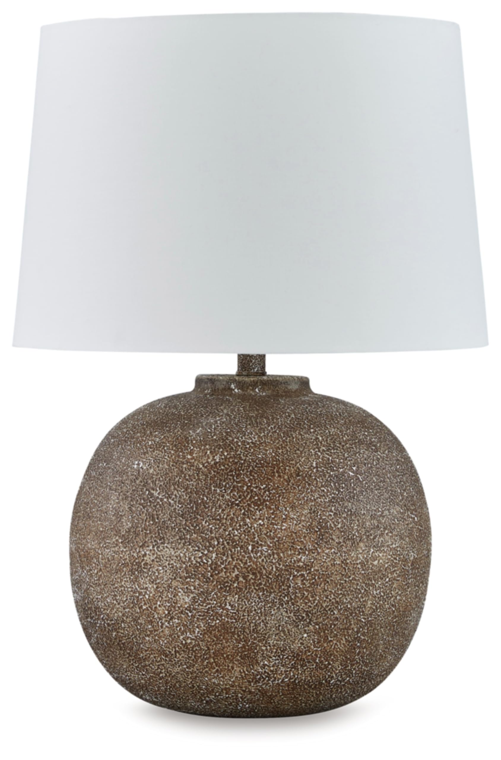 Signature Design by Ashley Neavesboro Transitional 25 Metal Table Lamp with 3-Way Switch, Dark Brown & White