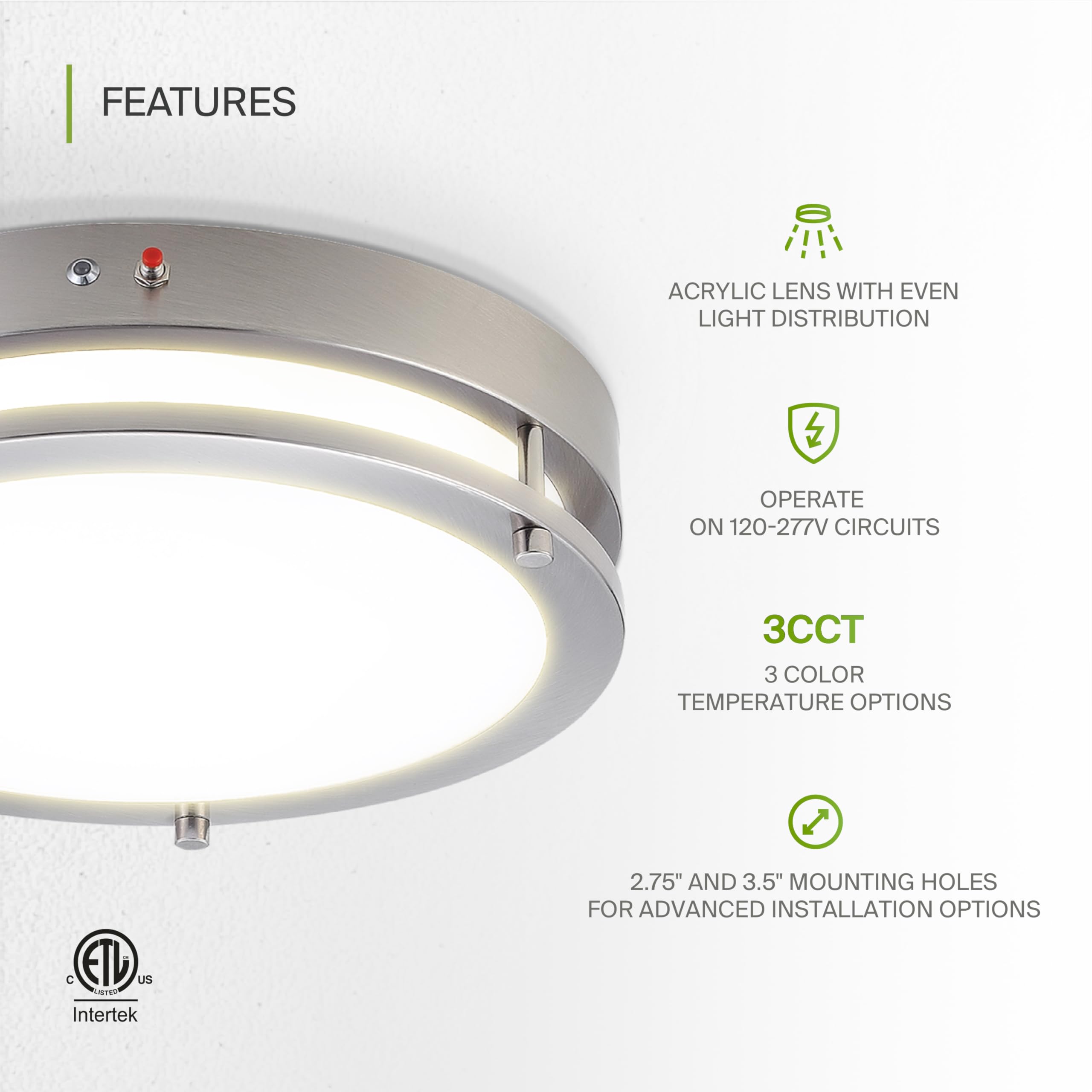 ASD LED Flush Mount Light Fixture 21W 1860LM 3000K-5000K 14 Inch Brushed Nickel 4 Pack