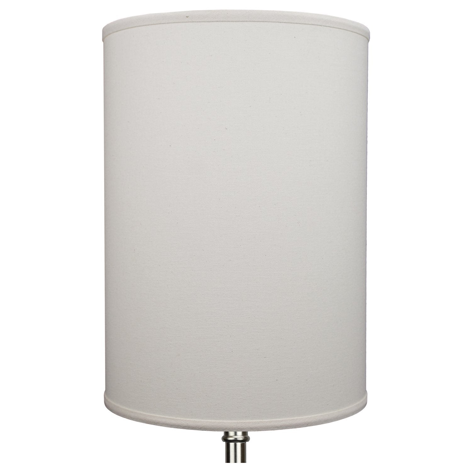 FenchelShades.com Drum Lampshade, 12" Diameter x 17" Height, Retro Rustic Beige Homespun, Hardback, USA Made