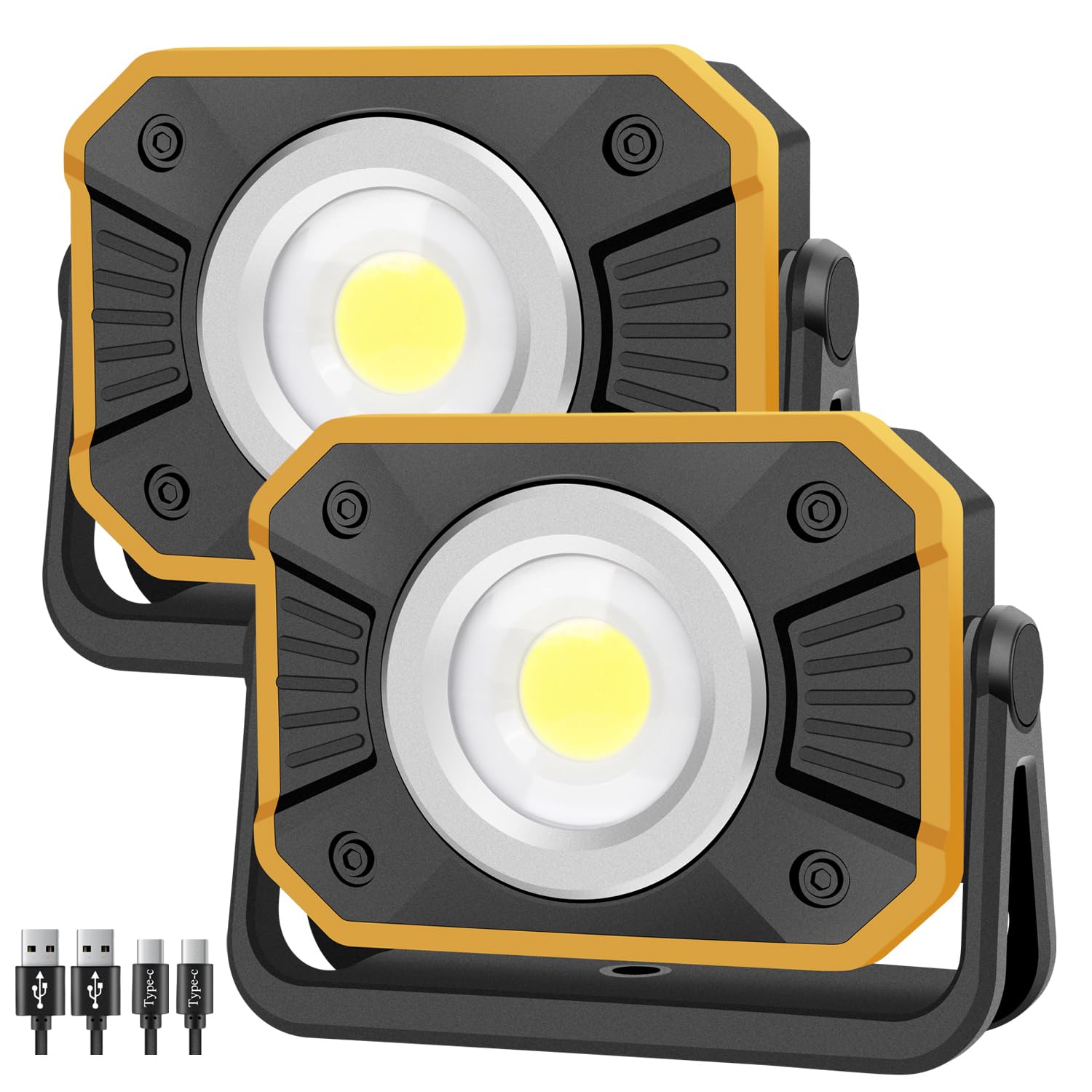 sunzone Rechargeable LED Work Light,Portable Flood Light with Magnetic Base,Super Bright Waterproof for Camping,Hiking,Car Inspe