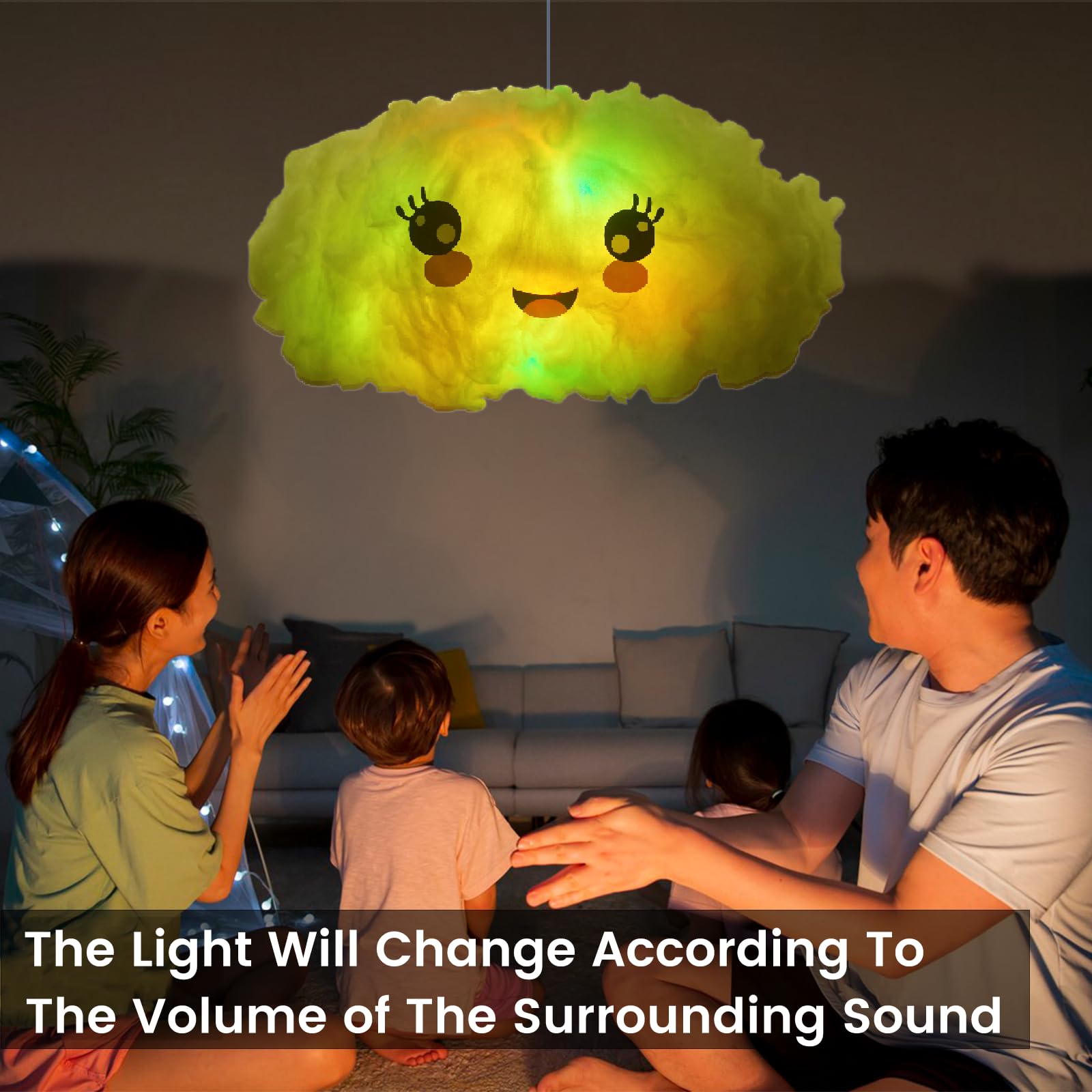 Tbmjttf 3D Floating Cloud Lamp Smart App And Remote Control, Fluffy Cloud Night Light Hanging Rgb Lights For Ceiling Music Sync,