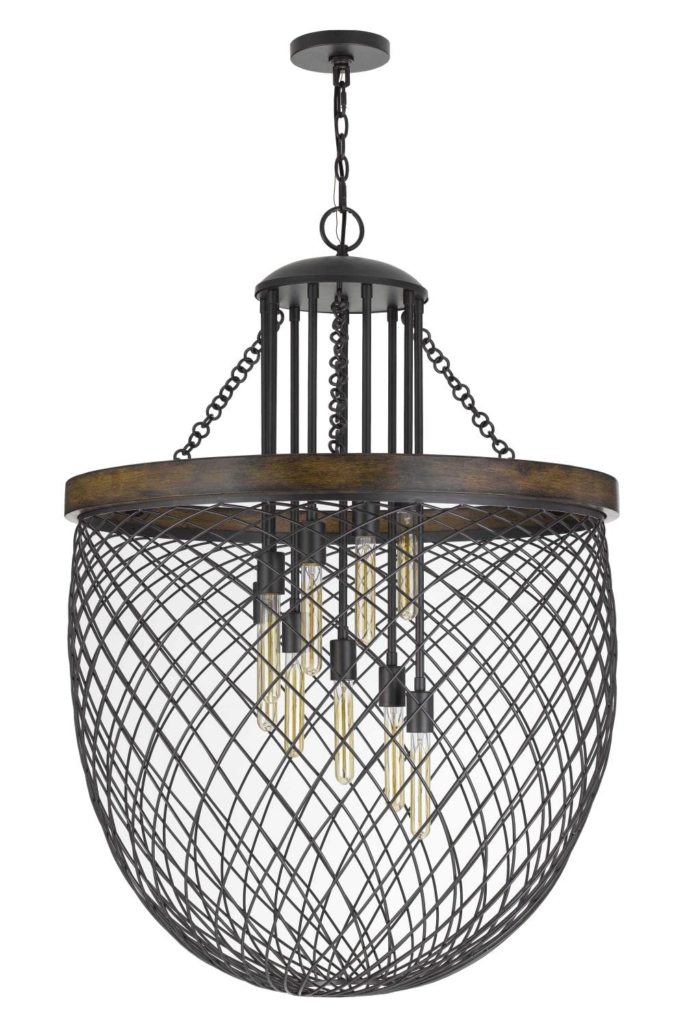 Cal Lighting FX-3718-9 Transitional Nine Light Chandelier from Marion Collection in Bronze / Dark Finish, 31.50 inches
