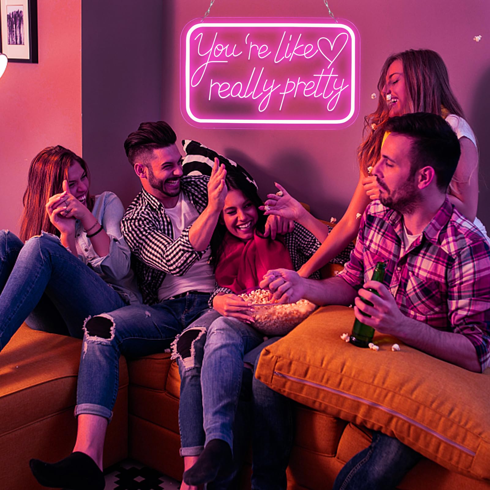 Qbanziou YouRe Like Really Pretty Neon Signs For Wall Decor