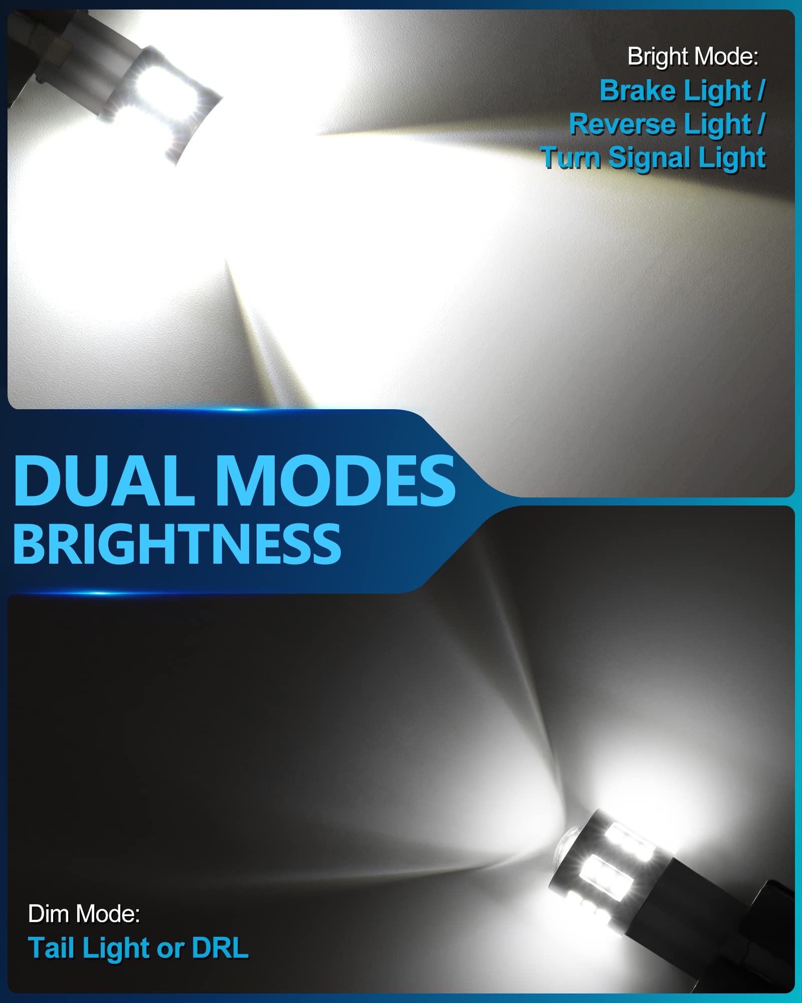Yorkim 1157 LED Bulb, 3000 Lumens, Aluminum, Pack of 2, White, Model 1157-3214, 2357 LED Replacement for Car Lights