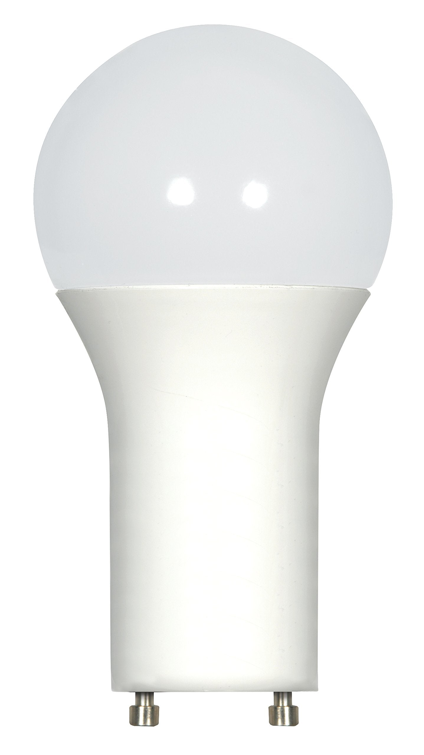 Satco Dimmable LED A19 Light Bulb, GU24 Base, 9.8W, 2700K, 800 Lumens, Frosted White, Model S29840,