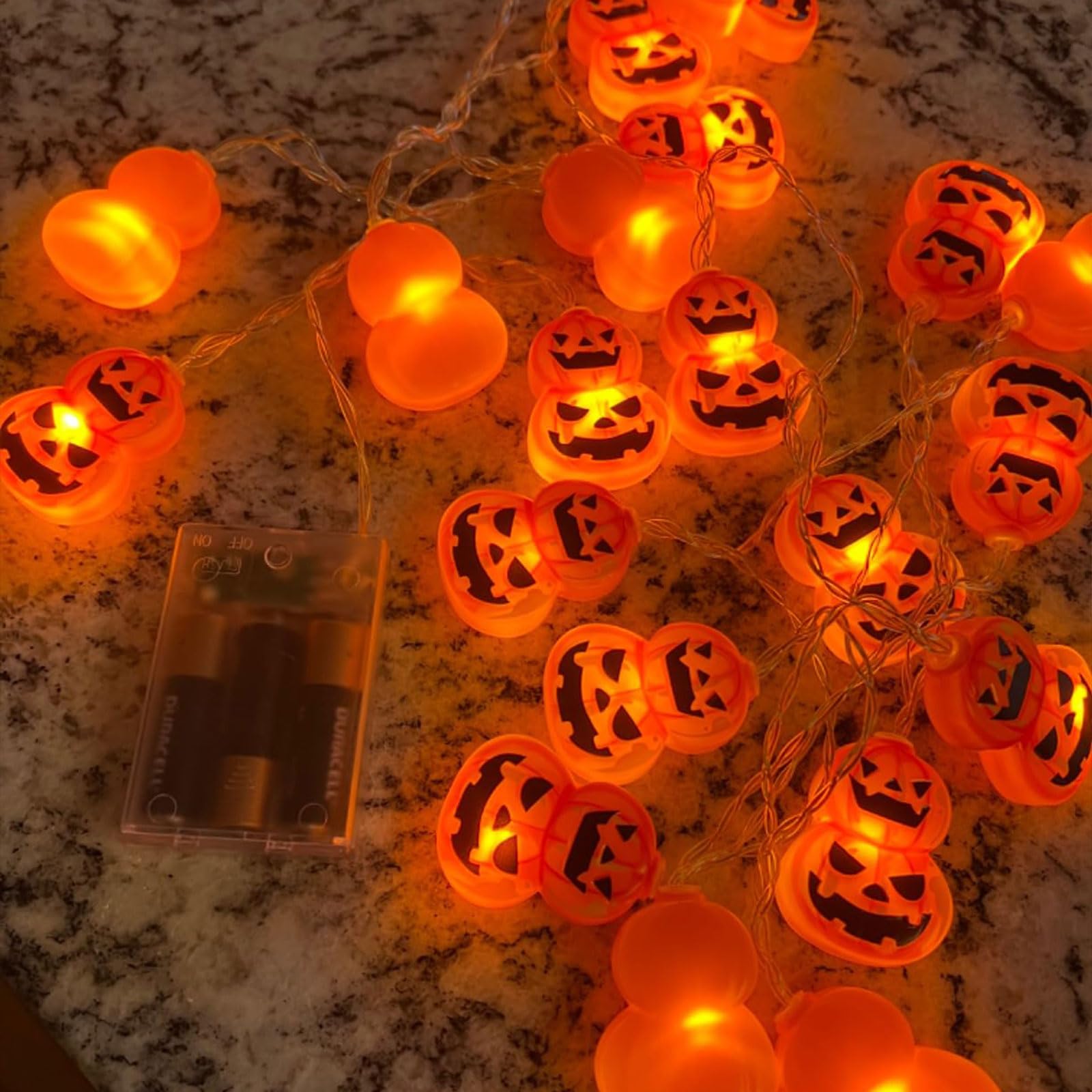 Axiijgl Halloween Decorations 20Led 9.8Ft Pumpkin String Lights Batteries Operated Battery String Lights Outdoor Indoor 2 Layer Orange Pumpkin Halloween Party Decorations