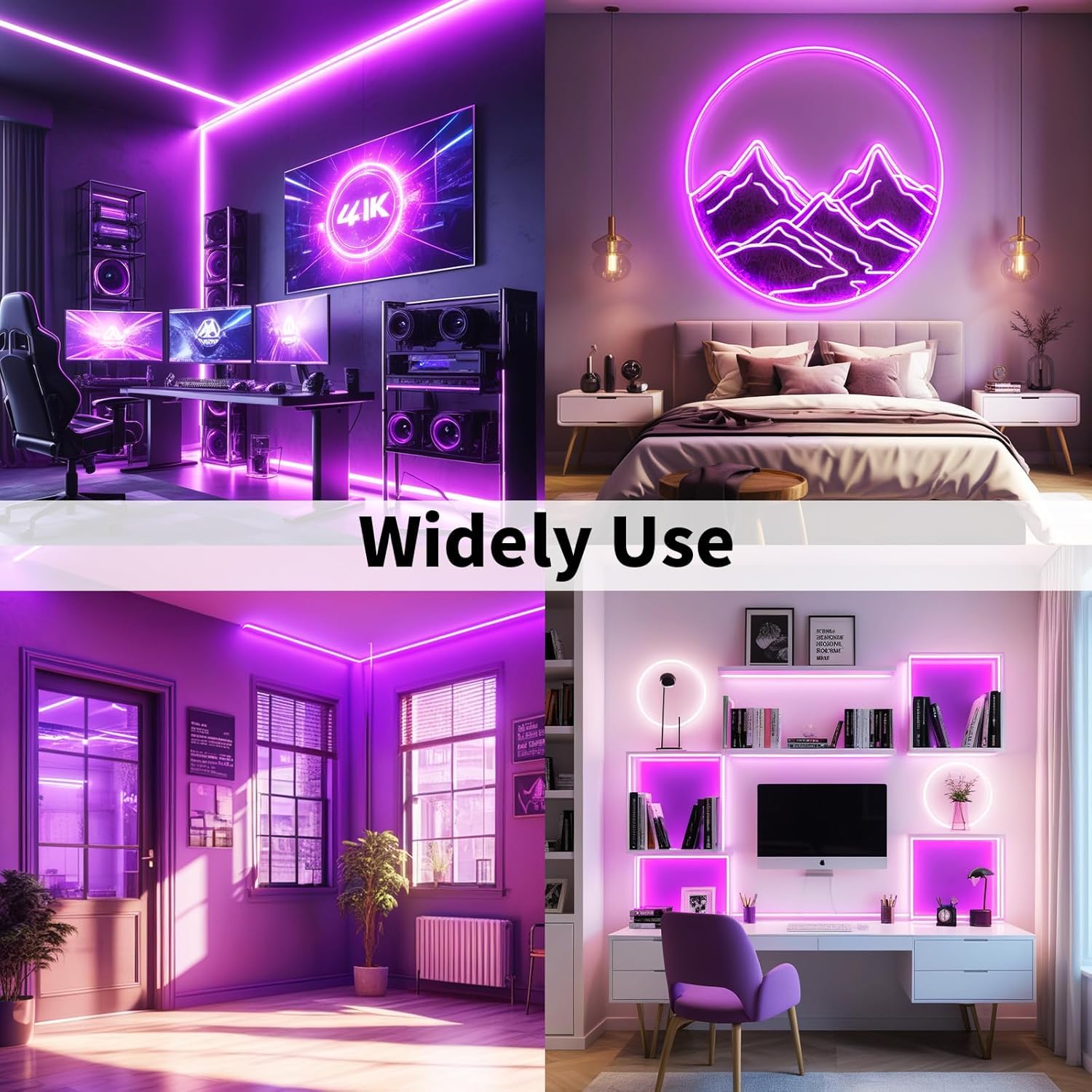 iNextStation Pink LED Strip Light 16.4ft 12V 300 LEDs Flexible Cuttable Tape for Bedroom Kitchen TV