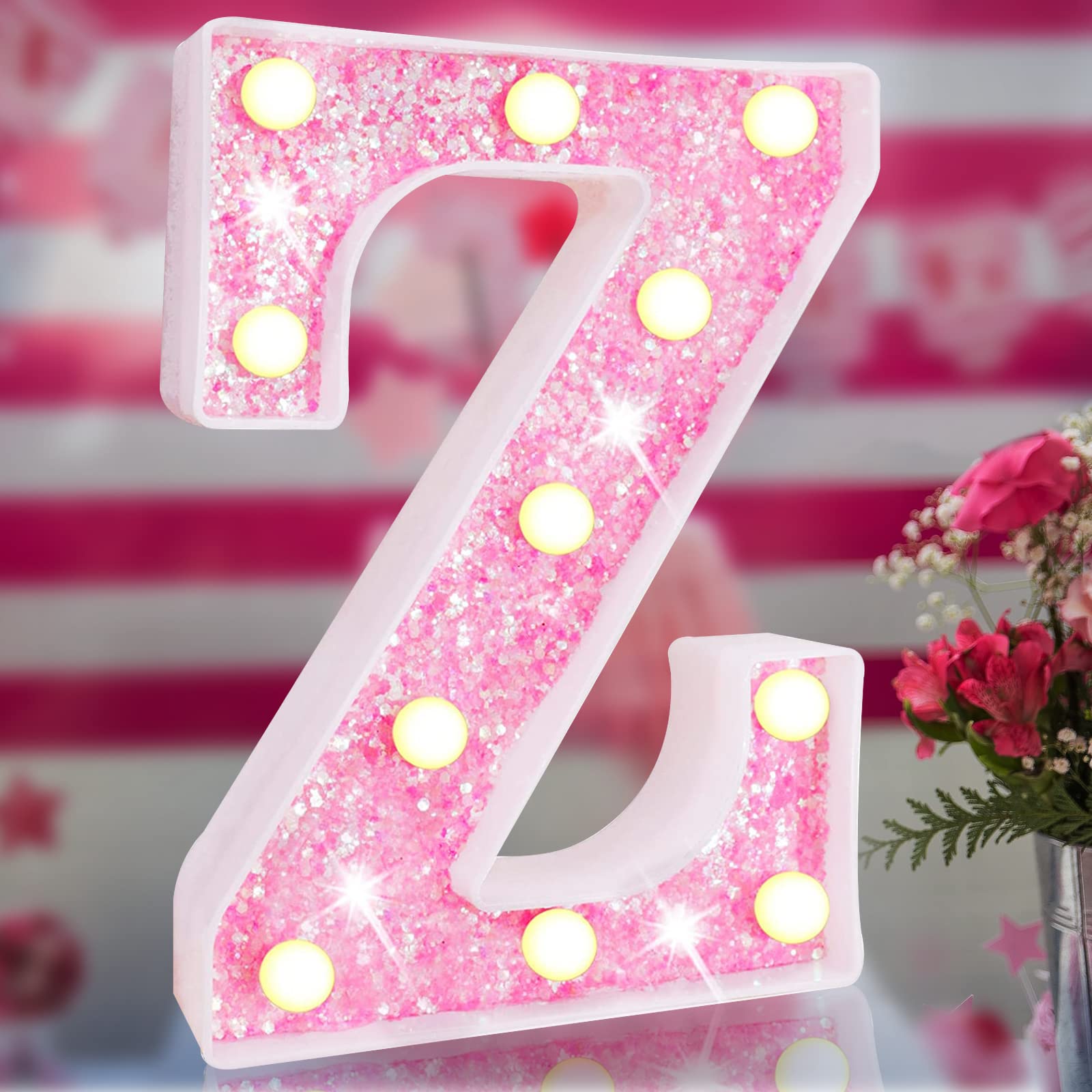 Elnsivo Light Up Letters Pink LED Marquee Sign Battery Powered for Bedroom, Birthday, Wedding, Home Decor
