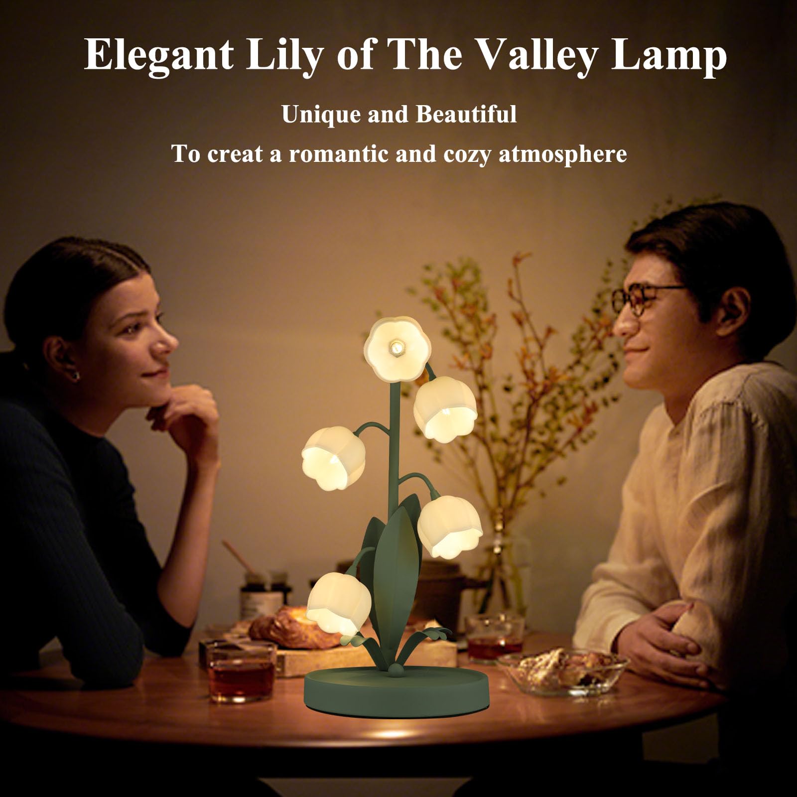 Guiguzhj Flower Table Lamp, 3 Level Brightness Vintage Flower Reading Light With E26 Bulb, Cute Desk Lamp Bedside Lamps Lily Lam