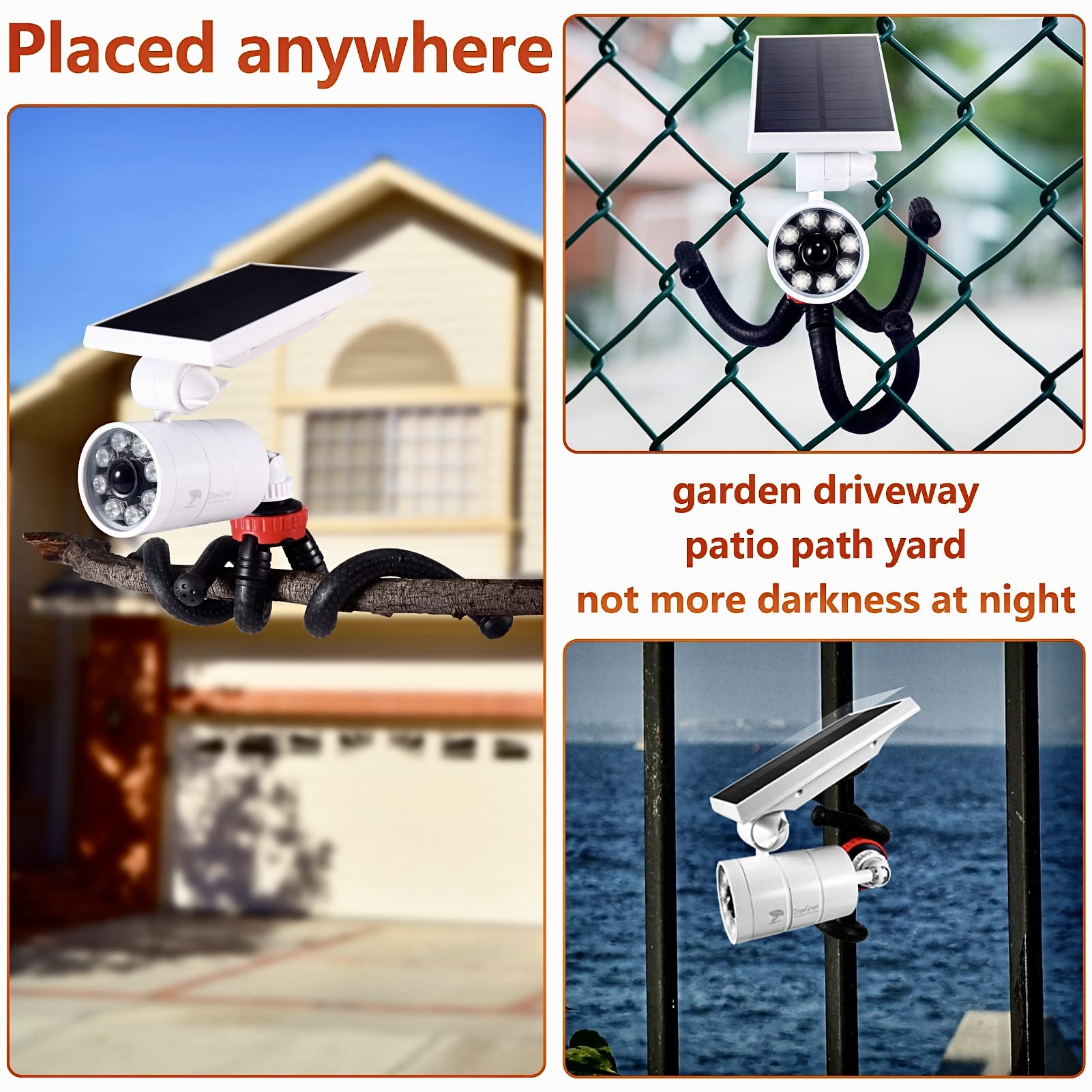 DrawGreen Solar Motion Lights - Outdoor Waterproof, Motion Sensor, 2 Pack, Model BZ-W2, White