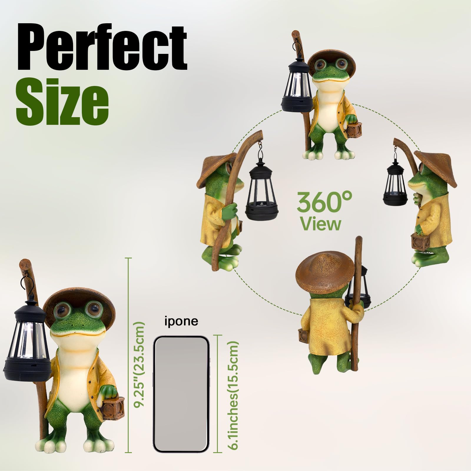 Iswabard Frog Statue Solar Lights Outdoor-Halloween Christmas Decorations Outdoor, Frog Solar Lights For Garden Patio Porch Deco