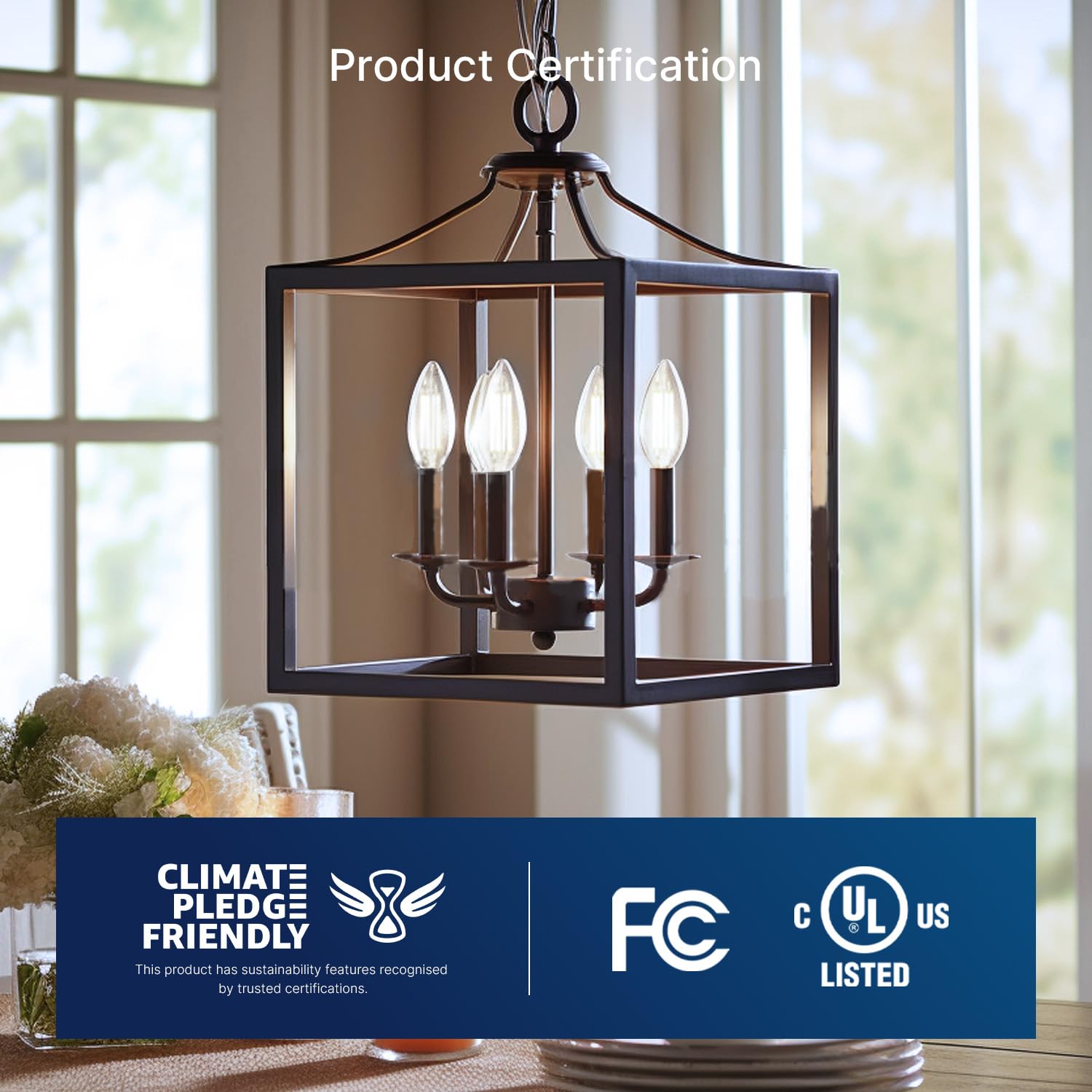 Flsnt 60W Equivalent Led Candelabra Bulbs, Dimmable Led Chandelier Bulbs, E12 Base, 500Lm, Cri 82, 6 Pack, 5000K Daylight
