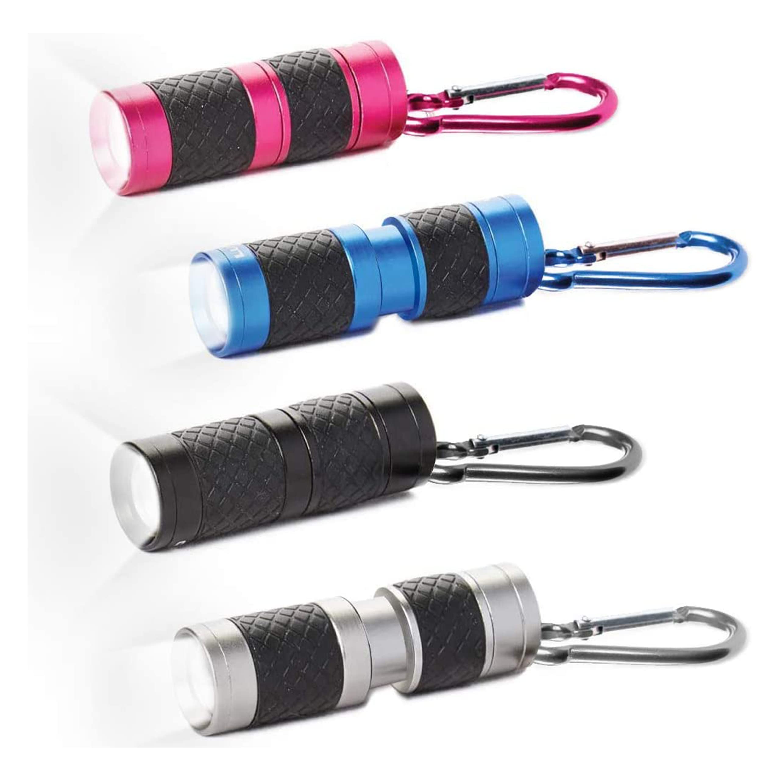 LUXPRO 40 Lumen Keychain Focus Mini LED Flashlight - Features Aircraft-Grade Aluminum and Rubber Grip - Gift for Kids with a Mat