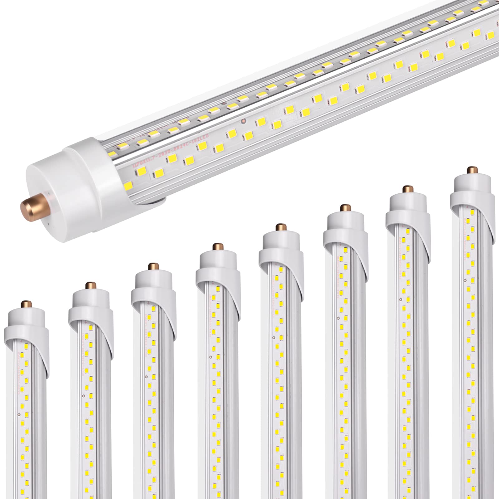 Onlylux 8 Foot Led Bulbs,90W 5000K 12150Lm, T8 T10 T12 8Ft Led Bulbs Fluorescent Light Replacement, Fa8 Single Pin V Shaped Led 