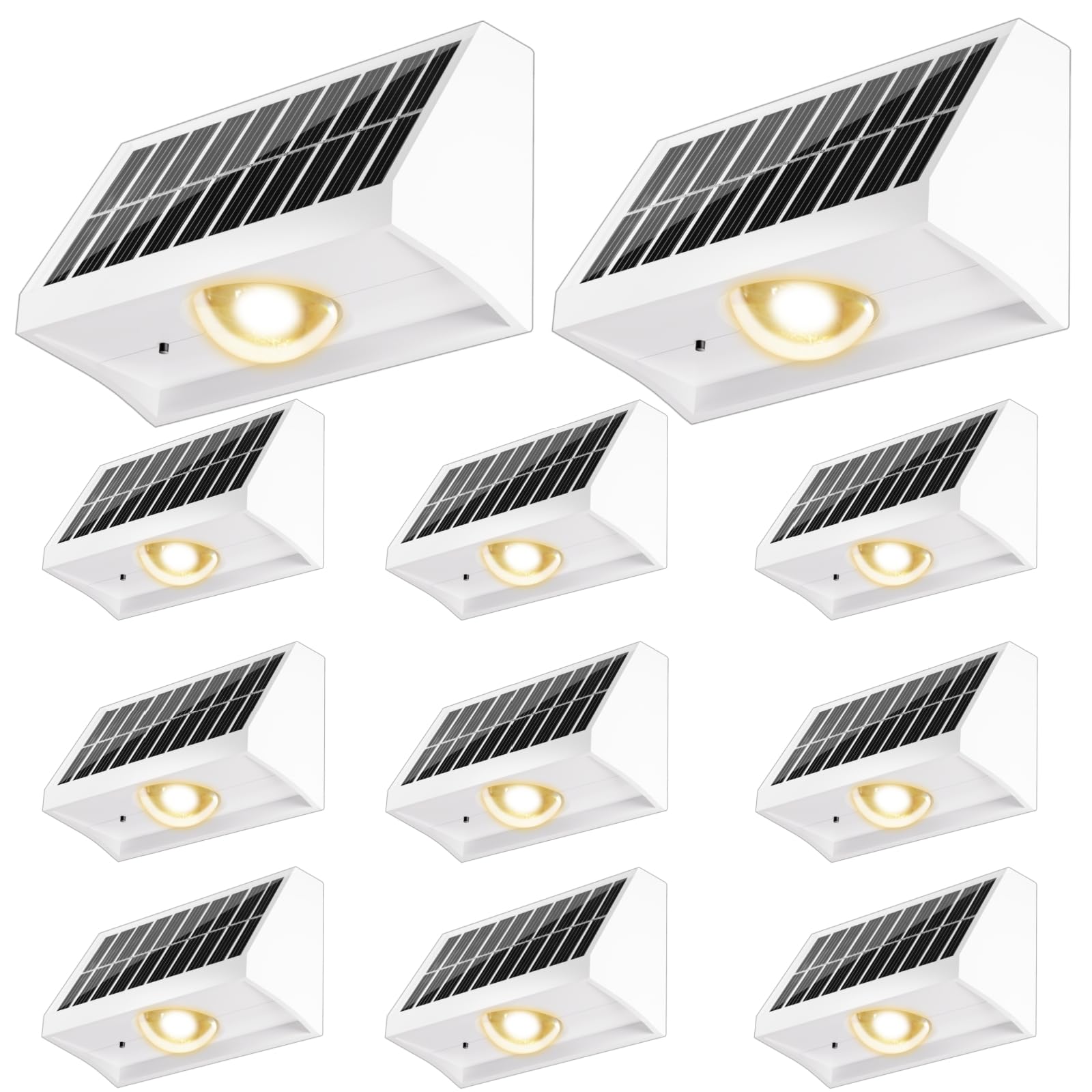 SenLuKit Solar Fence Lights LED 7 Mode Waterproof Outdoor Deck Lights 12 Pack White SFL - 12