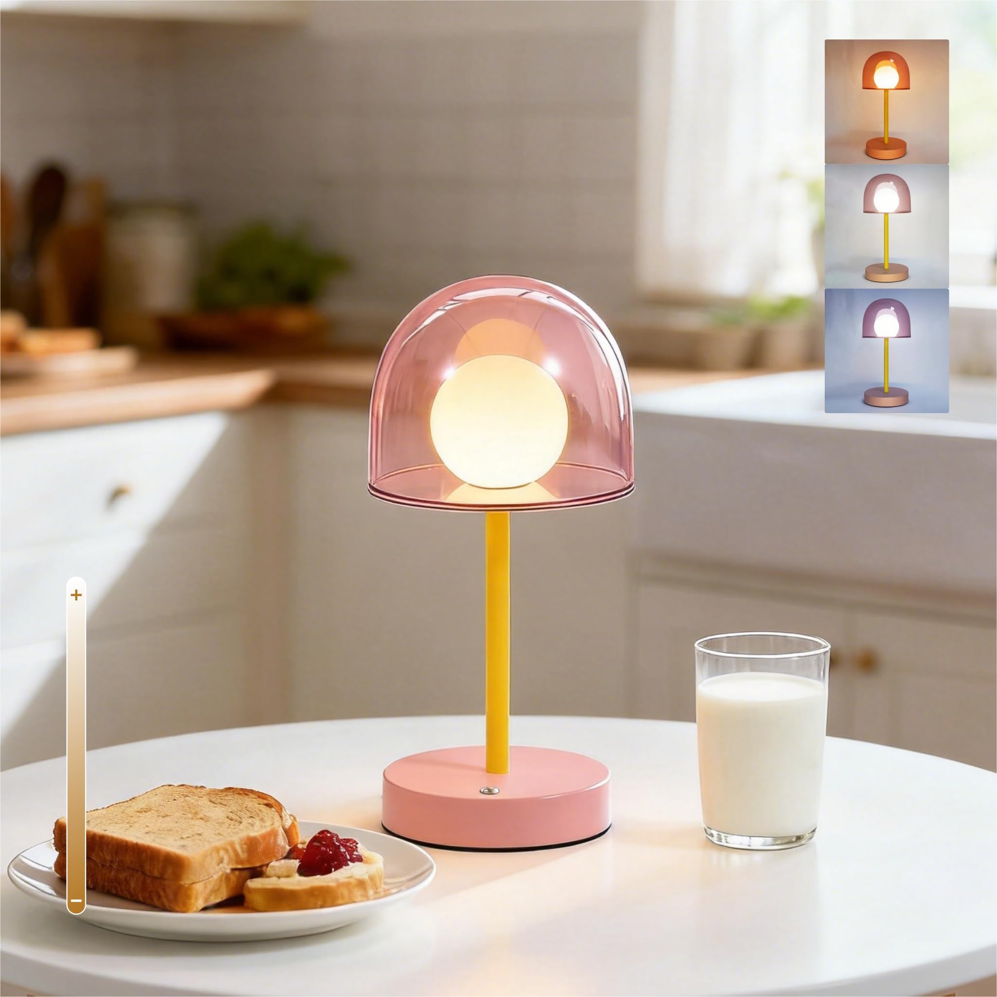 PetiitLyt Cordless Touch Lamp Battery Powered, Rechargeable Table Lamp Dimmable, Coffee Table Small Lamps IP44, LED Wireless Des