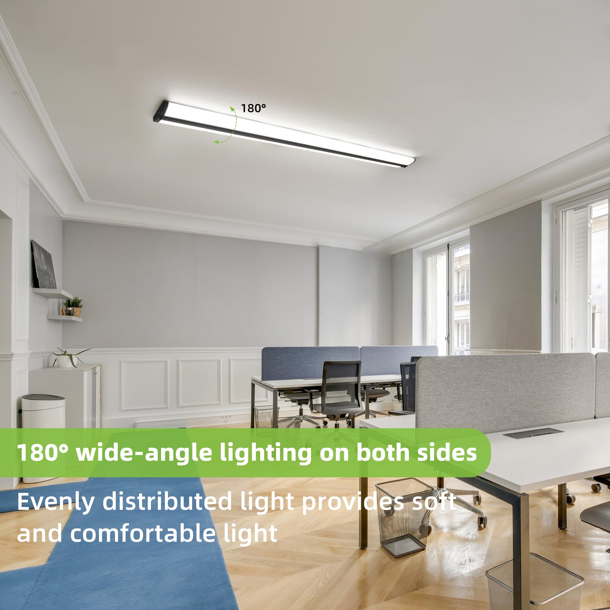 Hykolity 4Ft Led Wraparound Light With 3 Wattages/3 Lumens/3 Cct Selectable,55W/65W/75W,5500Lm/6500Lm/7500Lm,3000K/4000K/5000K F