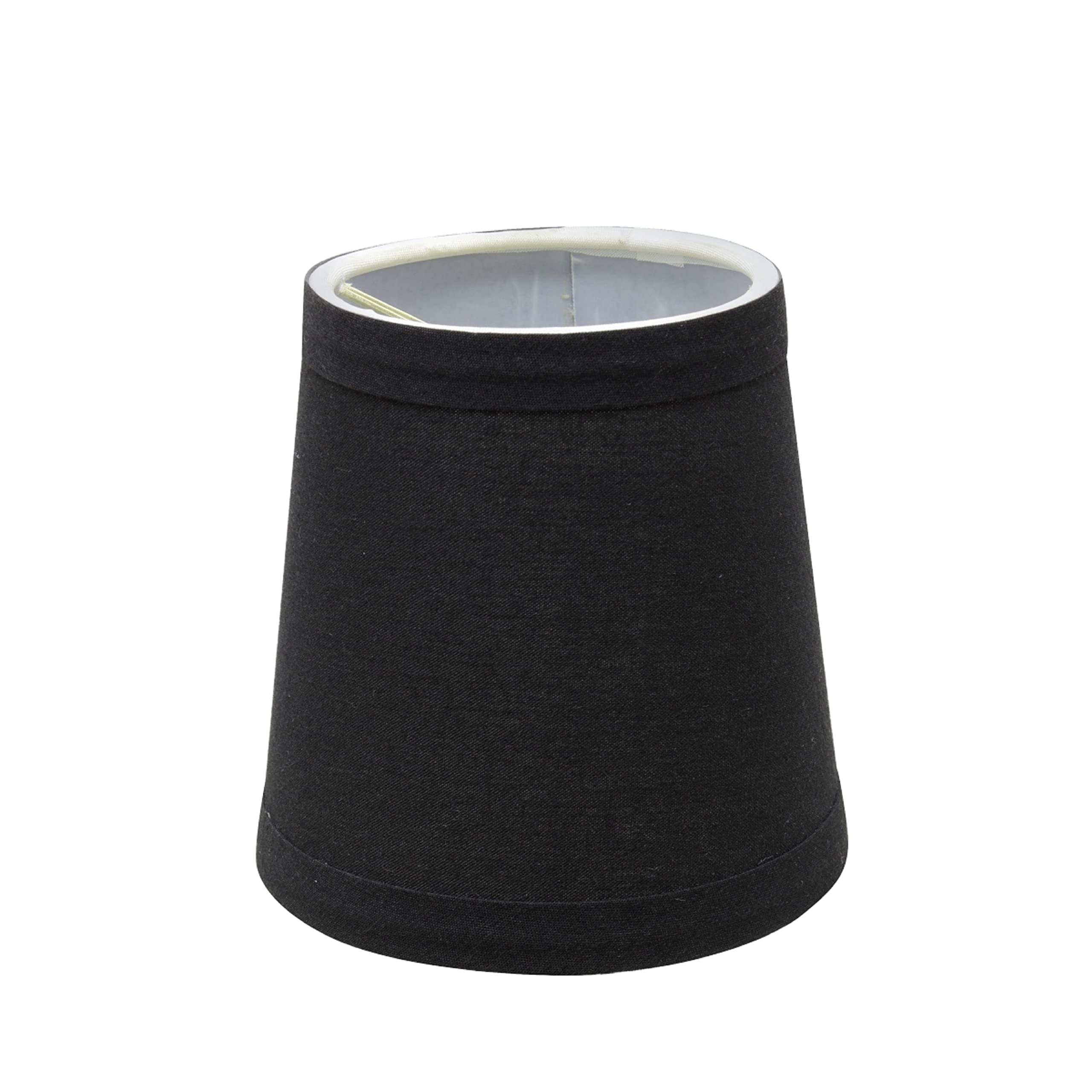 Aspen Creative 32046-9B, Empire Clip-On Chandelier Lamp Shade, Black, 3&quot; Top x 4&quot; Bottom x 4&quot; Slant Height, Set of 9