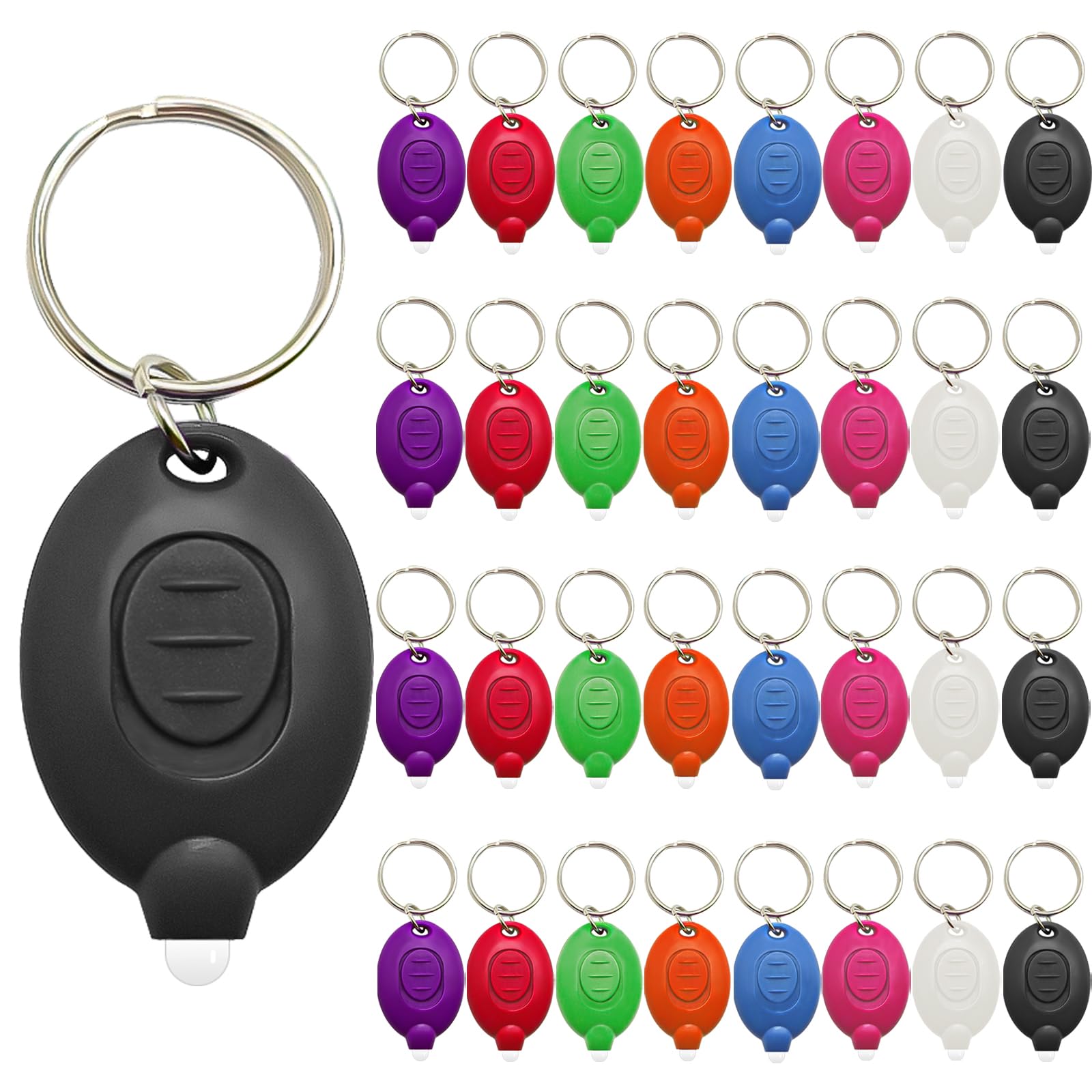 klumuke Mini LED Keychain Flashlights, Ultra Bright, Compact, Plastic, 32PCS, Multicolor, Model YSKL