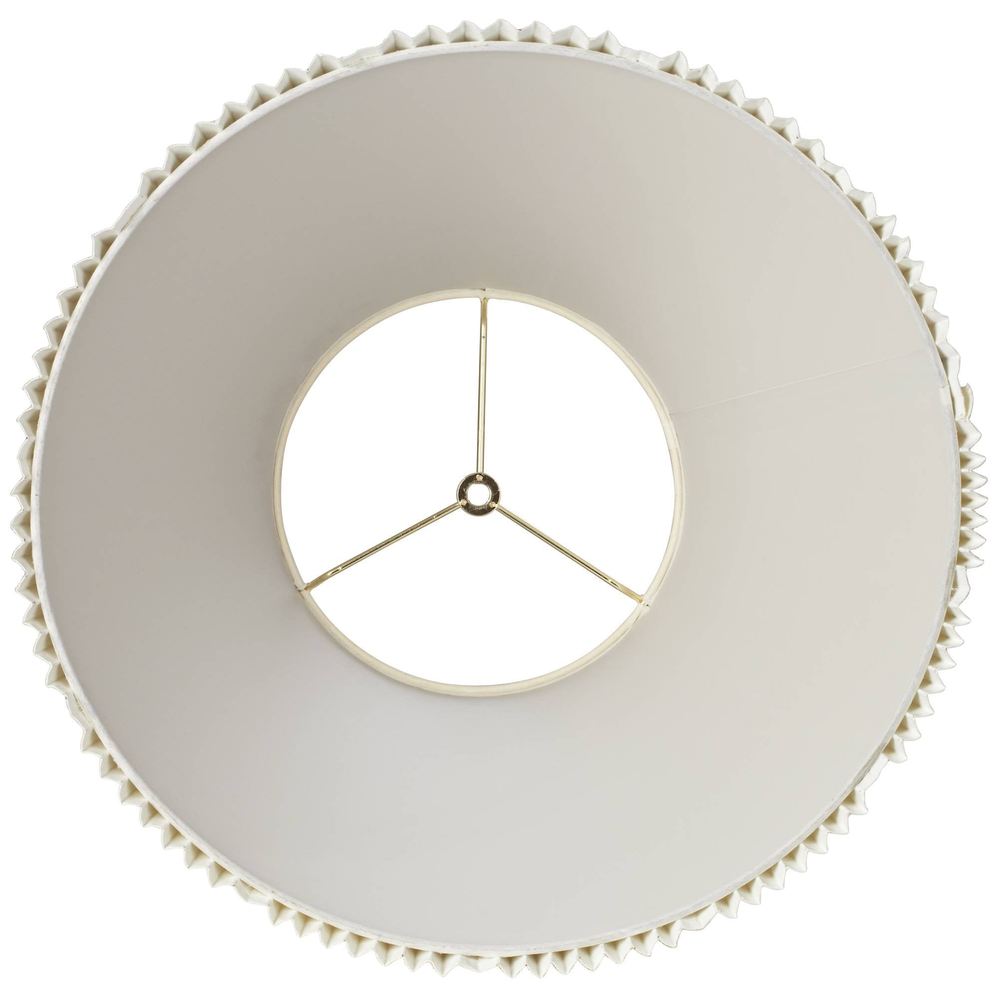 Eggshell Pleated Large Empire Lamp Shade 9&quot; Top X 17&quot; Bottom X 11.75&quot; High X 12.25&quot; Slant (Spider) Replacement With Harp And Finial - Springcrest