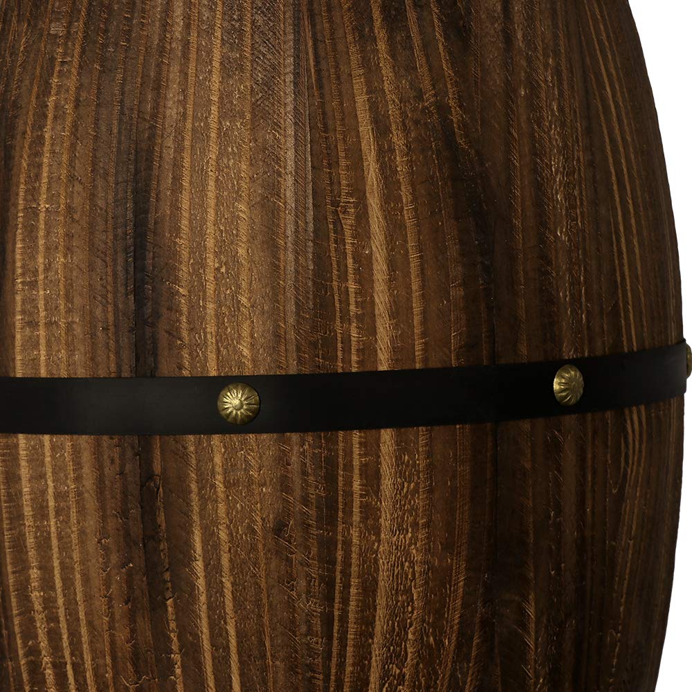 Newrays Antique Wood Wine Barrel Wall Sconce Lighting Fixture Up and Down Indoor Wall Lamp for Bar Area Steampunk Theme