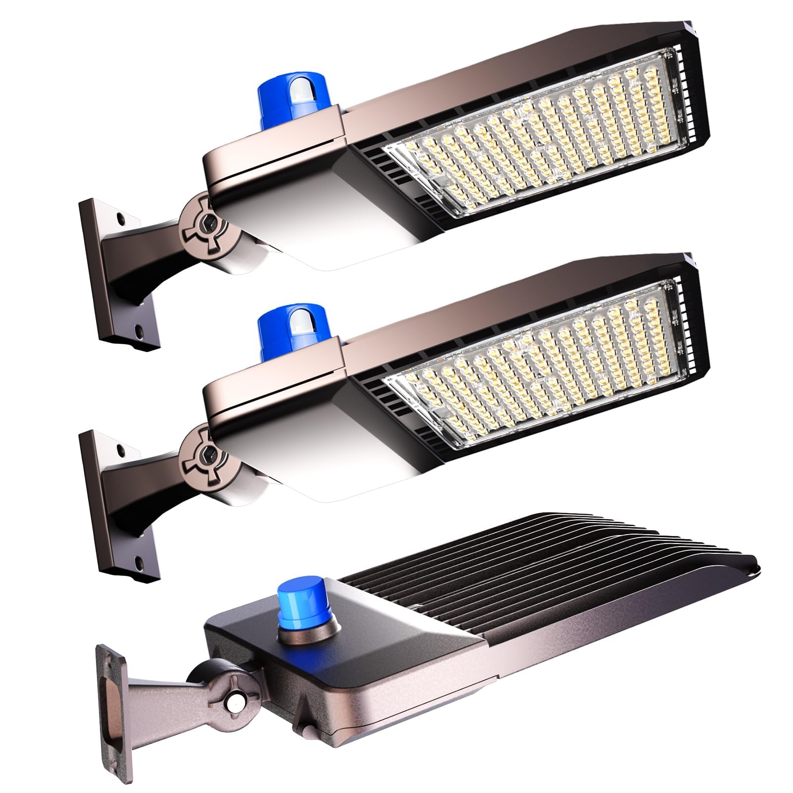 ACOHOOK 3Pack 320W LED Parking Lot Lighting (48000Lm Eqv 1200W HID/HPS) Arm Mount Parking Lot Lights with Smart Photocell, 5000K