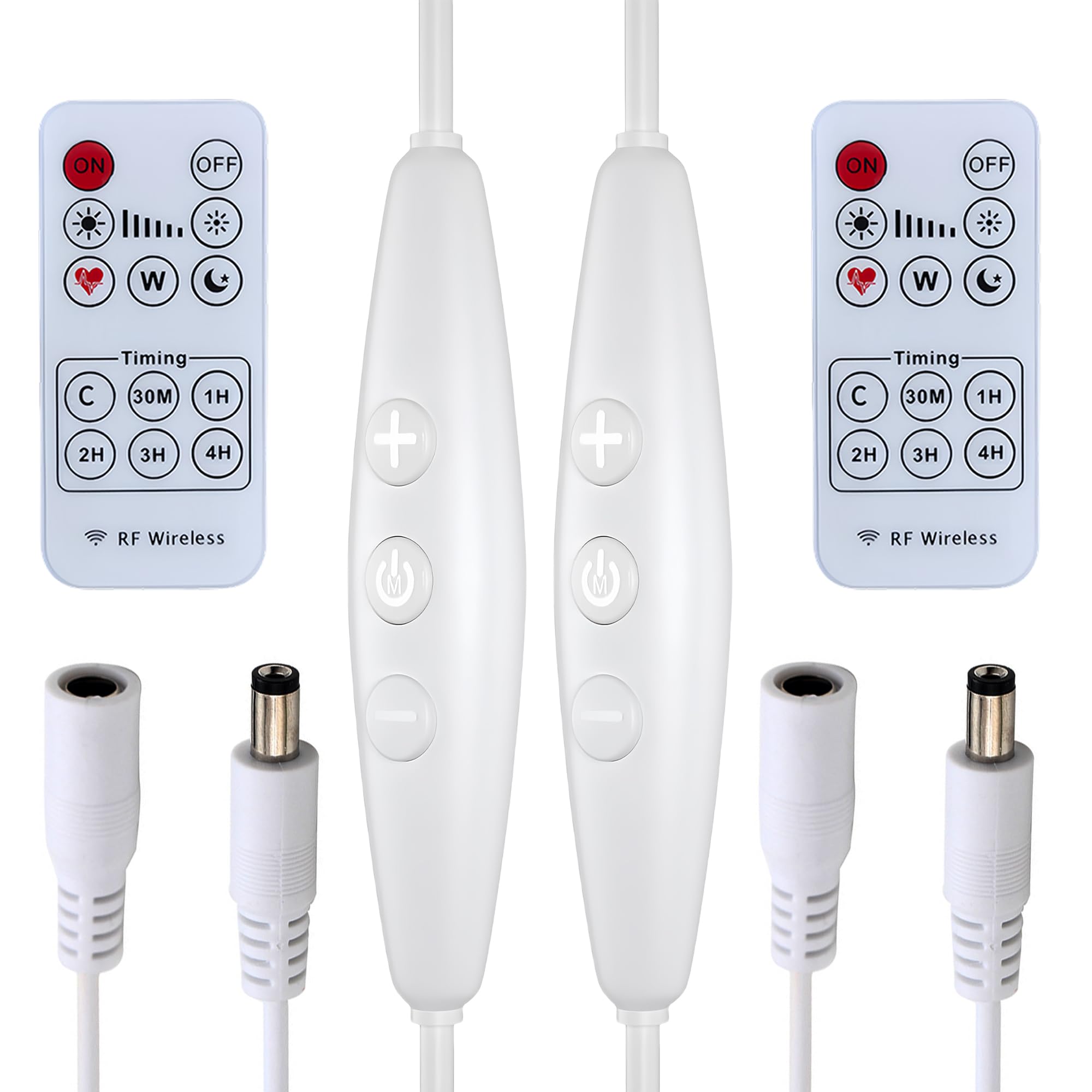 Clearhill 12V Dc Dimmer Switch 2Pcs With Remote Control, 6-Speed Dimming, White, Model Lrsl-101, For Single Color Led Lights