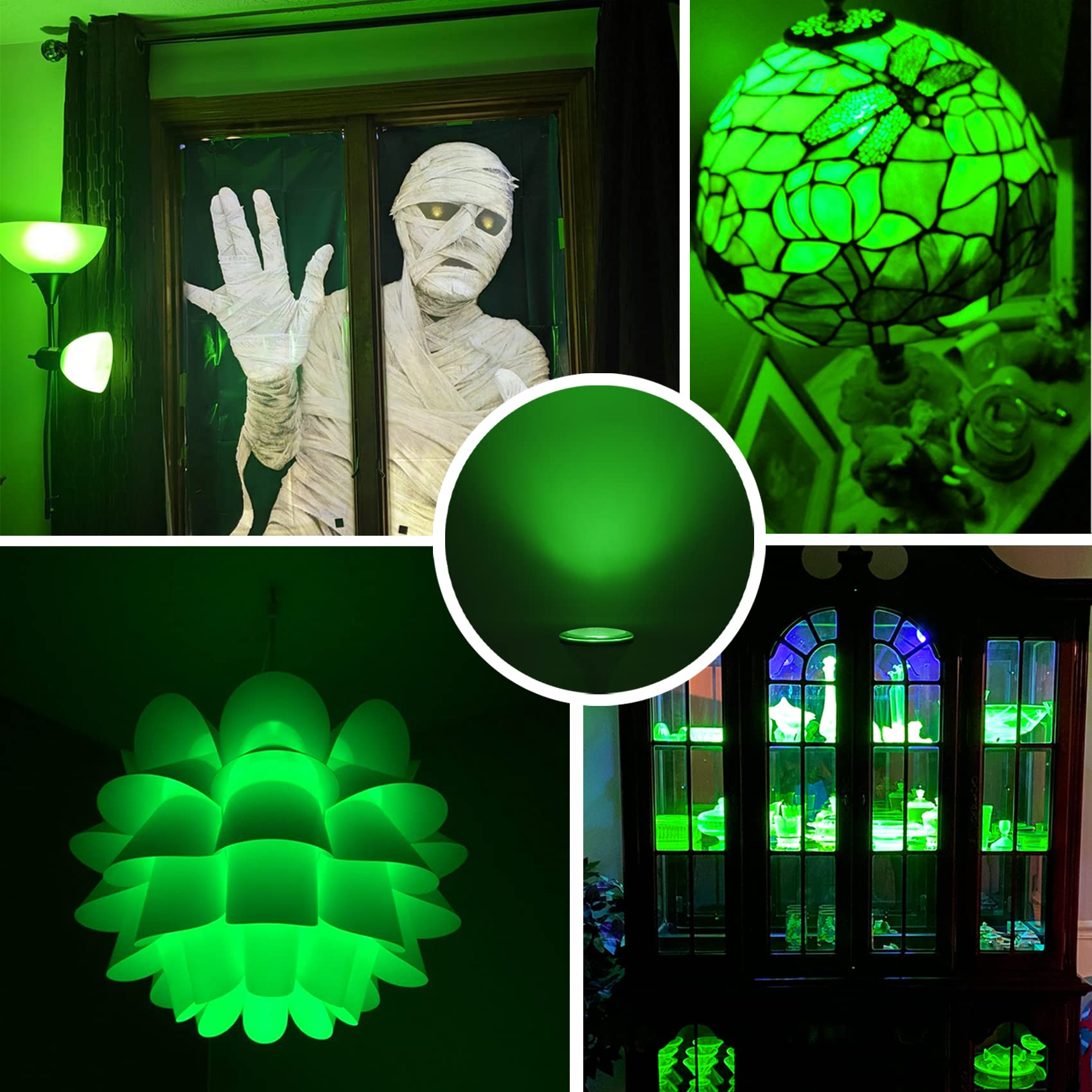 Par38 Green Light Bulb - 15W (100Watt Equivalent) - E26 Green Flood Lights 2 Pack, Party Decoration, Porch, Home Lighting, Holiday Lighting, Halloween, Led Green Light Bulb Outdoor Indoor (Green)