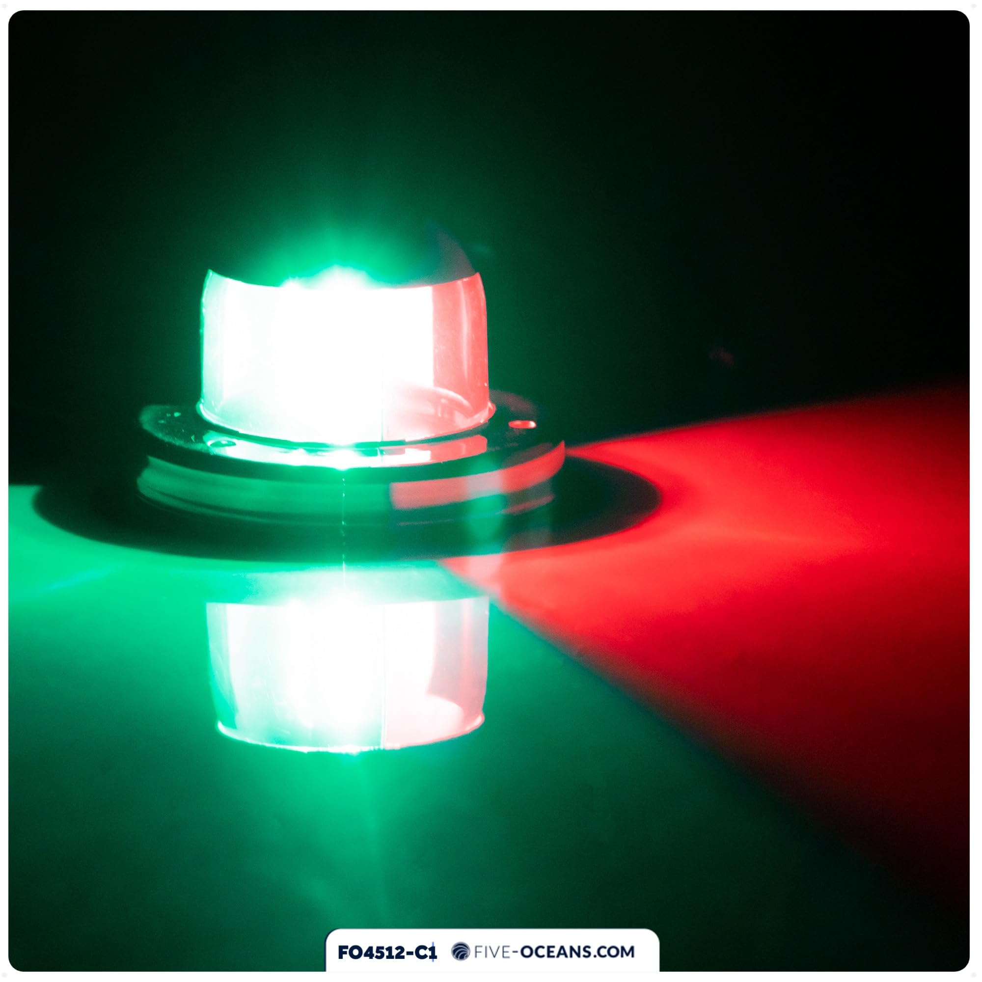 Five Oceans LED Anchor & Bi-Color Navigation Light Kit, 12V, USCG Rules 2NM, Model FO4512-C1, Silver for Boats