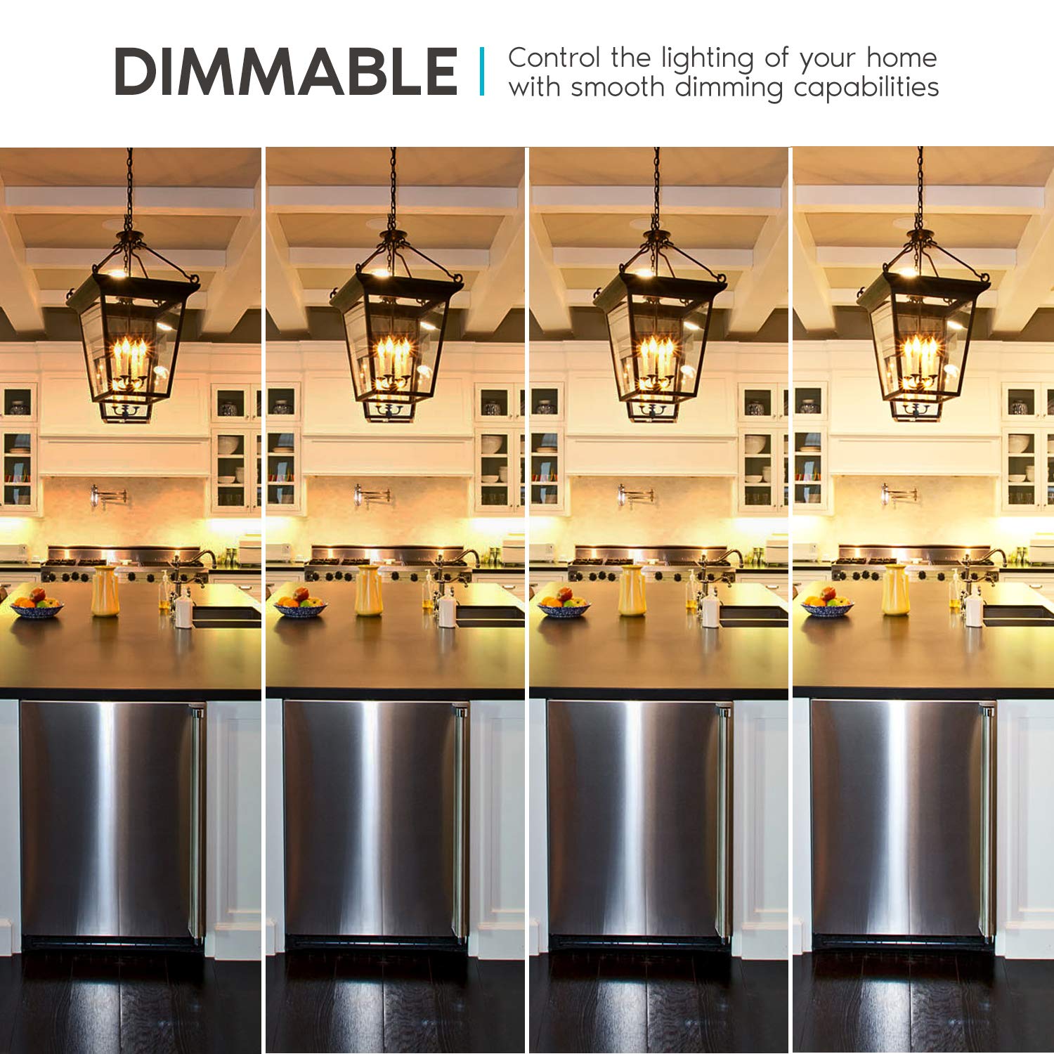 LUXRITE 5W E12 LED Bulb, 60W Equivalent, 2700K Warm White, Dimmable, Glass, Model LR21562-12, 12 Pack