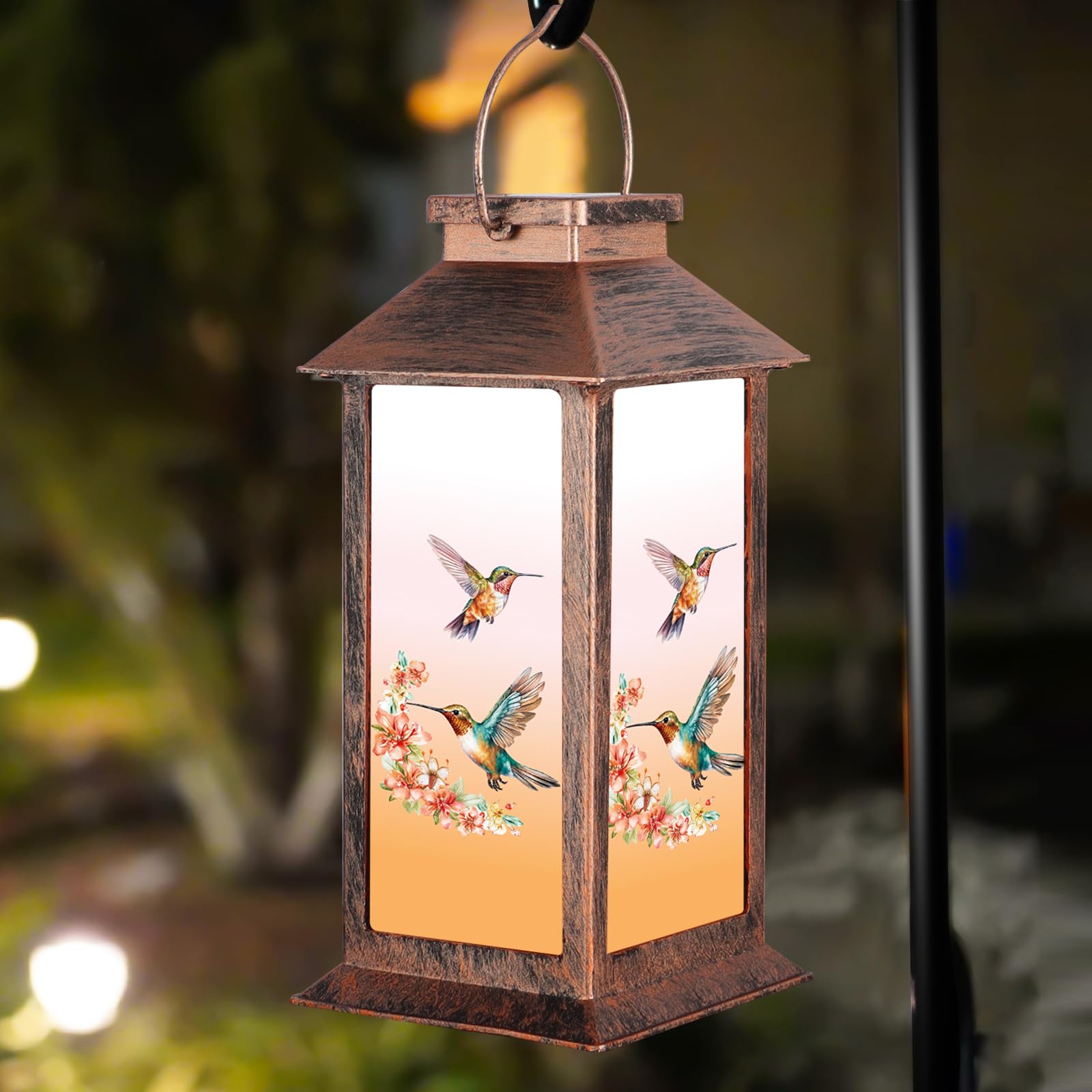 Solar Lantern Outdoor Waterproof Hummingbird Garden Decor Birthday Gifts for Women Mom and Grandma Solar LED Plastic Decorative 