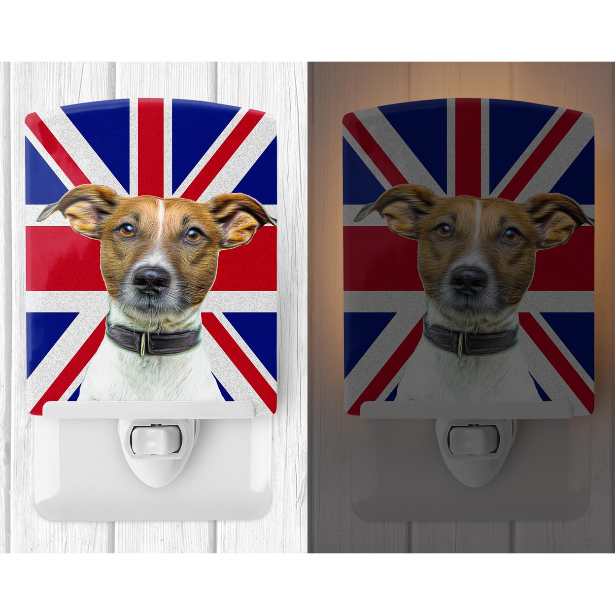 Carolines Treasures Jack Russell Terrier Ceramic Night Light, UL-Certified, 6x4x3in, Model KJ1162CNL, Ideal for Bedroom and Nursery