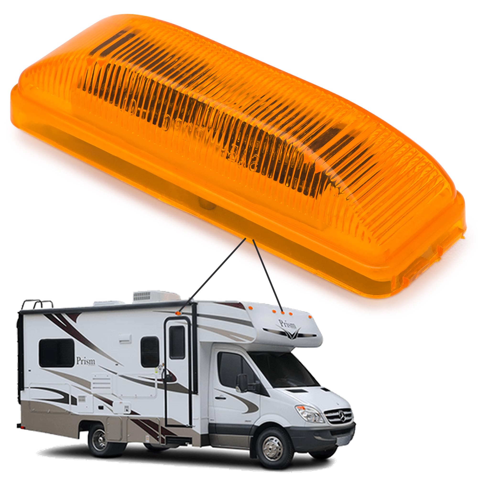 Lumitronics Rv Model 19 Series Thin Line Sealed Led Marker/Clearance Light (Amber)