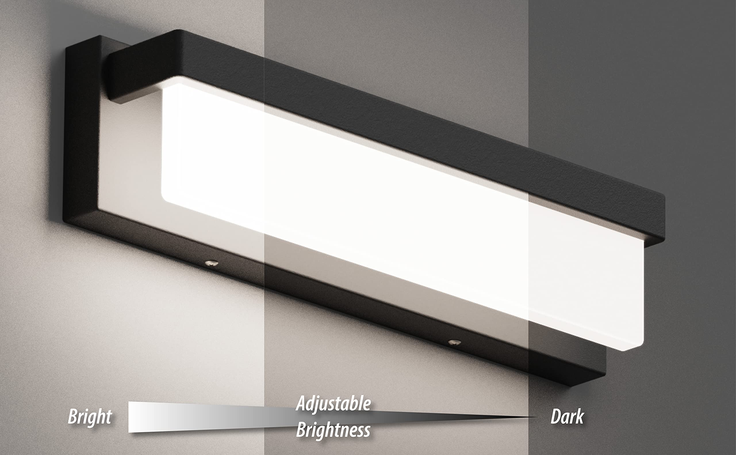 Lightinn Led Bathroom Vanity Light 16.5" Black Metal Over Mirror Sconce 4000K Daylight