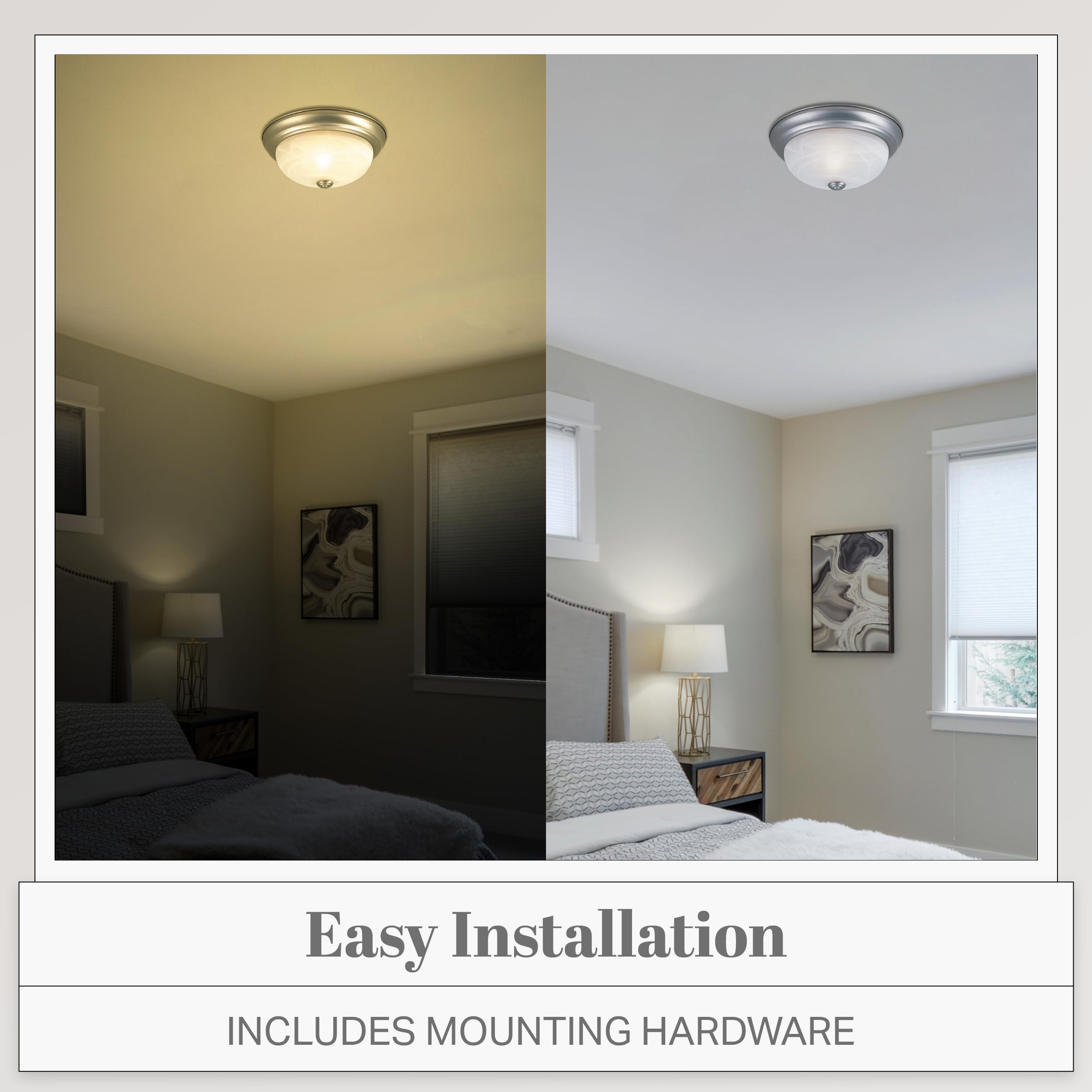 Designers Fountain 13 In 3-Light Flush Mount Ceiling Light, Pewter With Alabaster Glass Shade, 1257M-Pw-Al