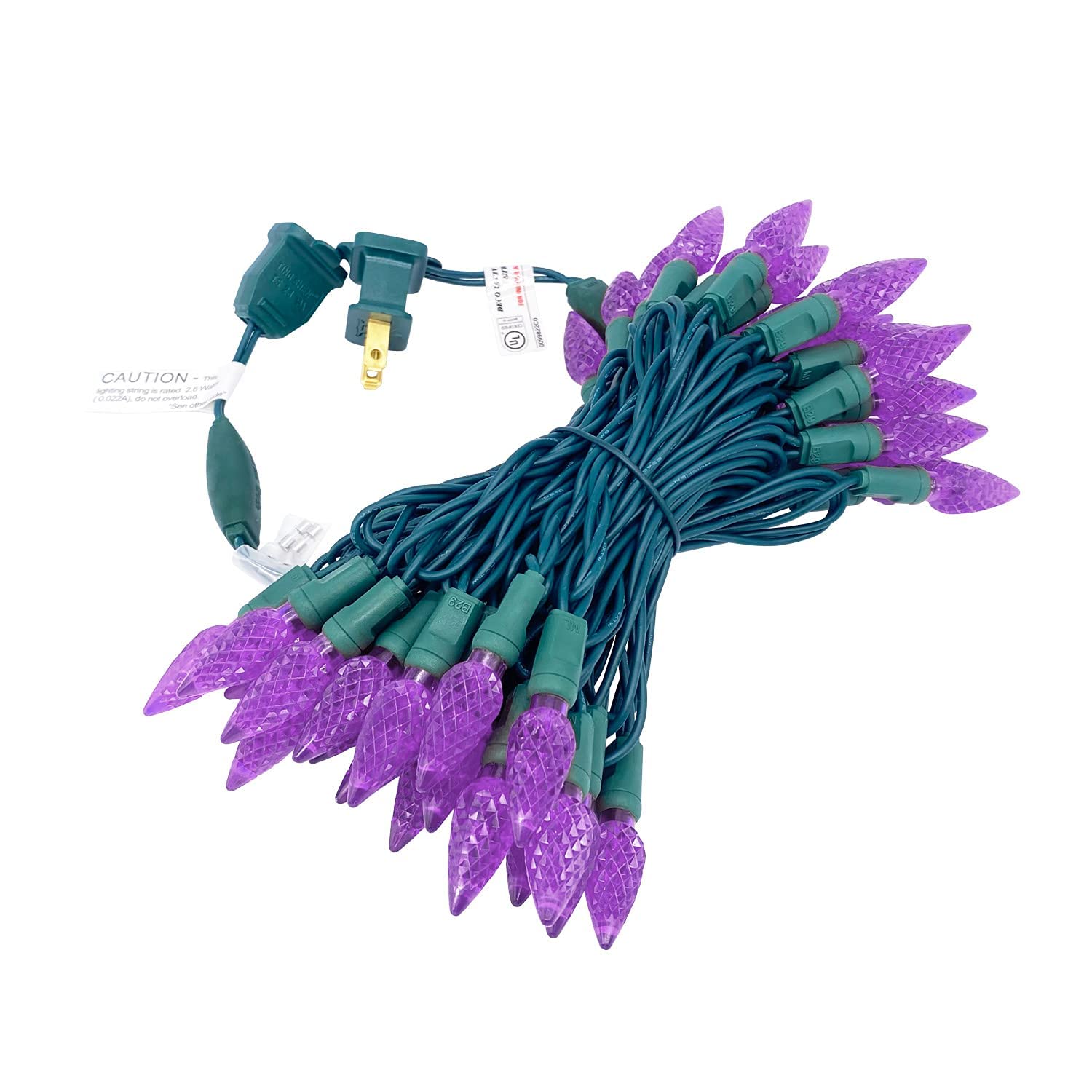 Yongzhenlite Ul Listed 50 Count C6 Led Christmas Lights,C6 Strawberry Lights Bulbs,Outdoor Led String Lights For Garden Patio Ha