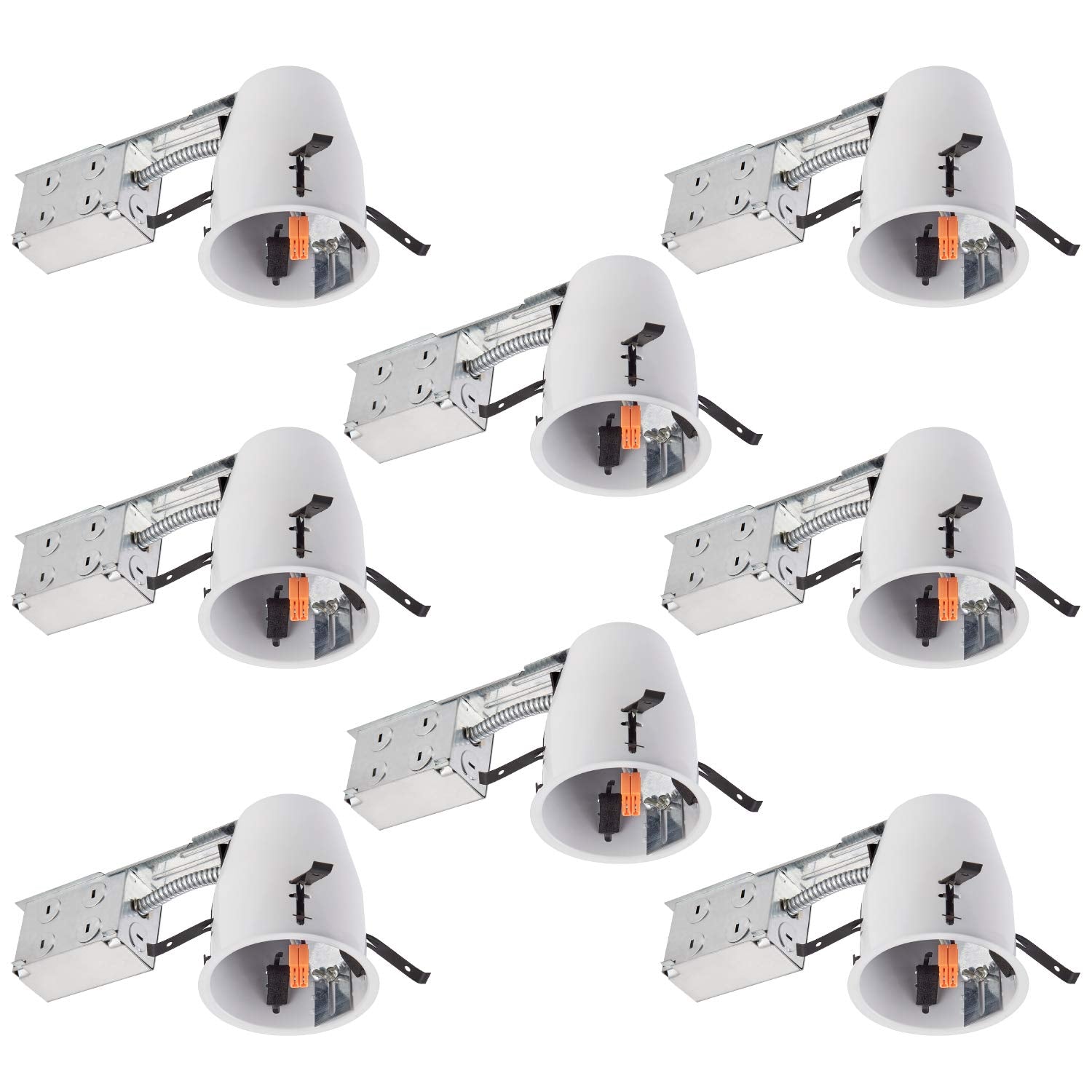 LUMINOSUM 4 Inch Remodel Recessed Can, Air Tight IC Housing, with TP24 Connector and E26 Socket, UL-Listed, 8-Pack