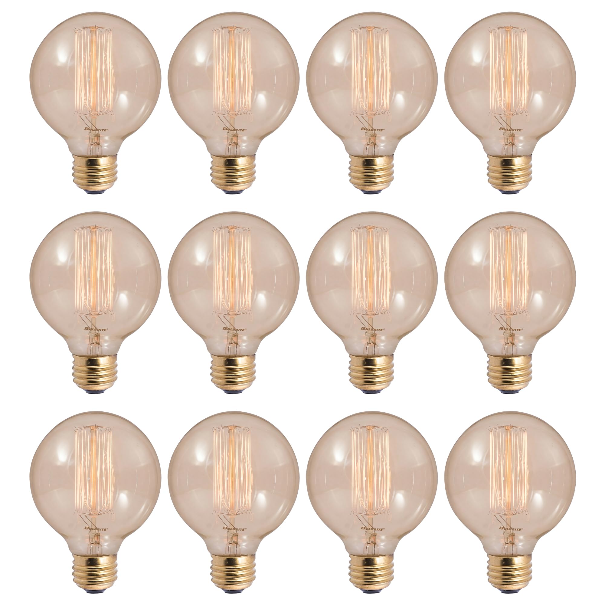 Bulbrite Incandescent 40 Watt G30 Medium Screw Base (E26) Light Bulb, Antique Finish (12 Pack)