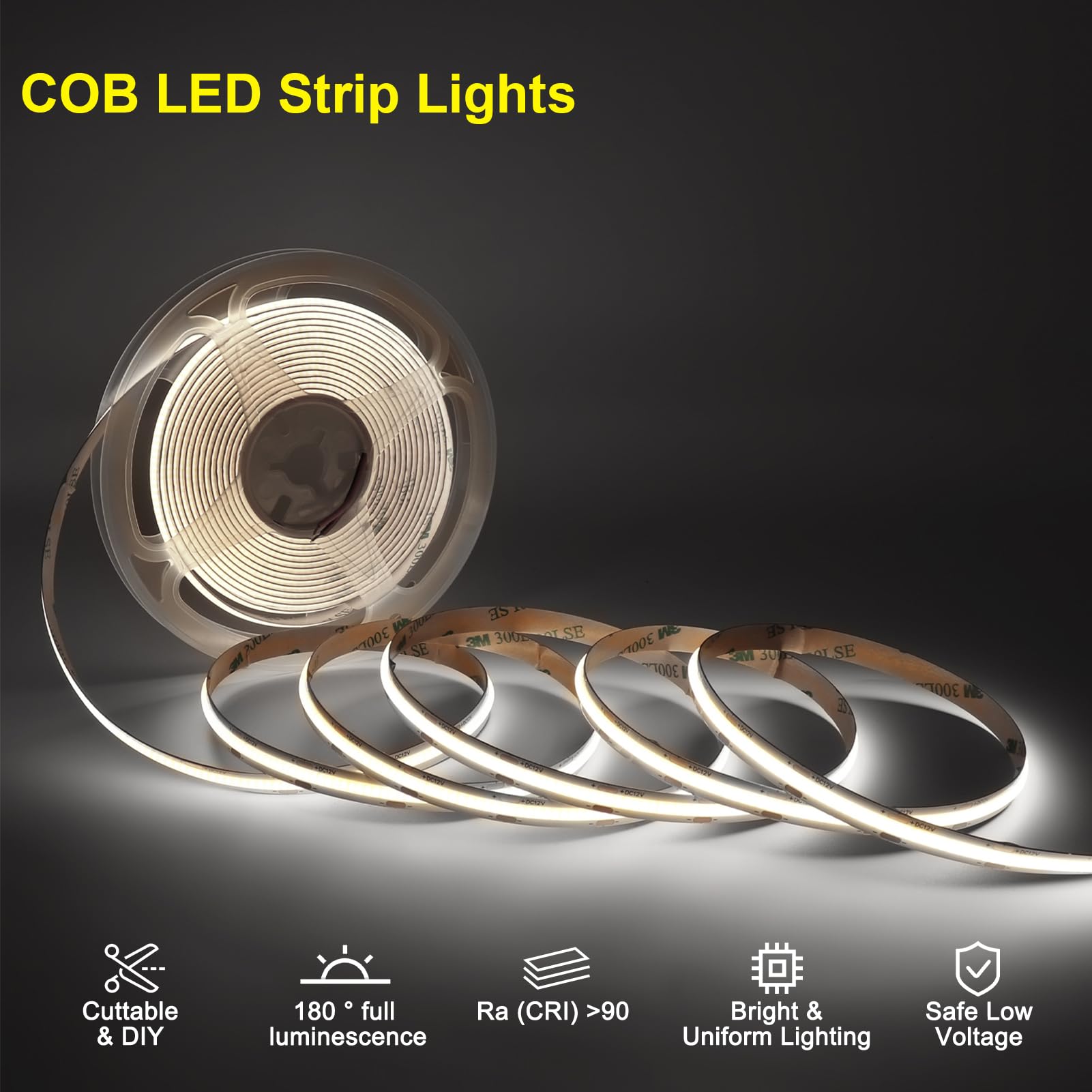 MALIIGAZA Intelligent Motion Sensor LED Stair Light Kit, 47.2in Cuttable LED Strip, Daylight Sensor, Model STEP-09-16S-CW, 6000K