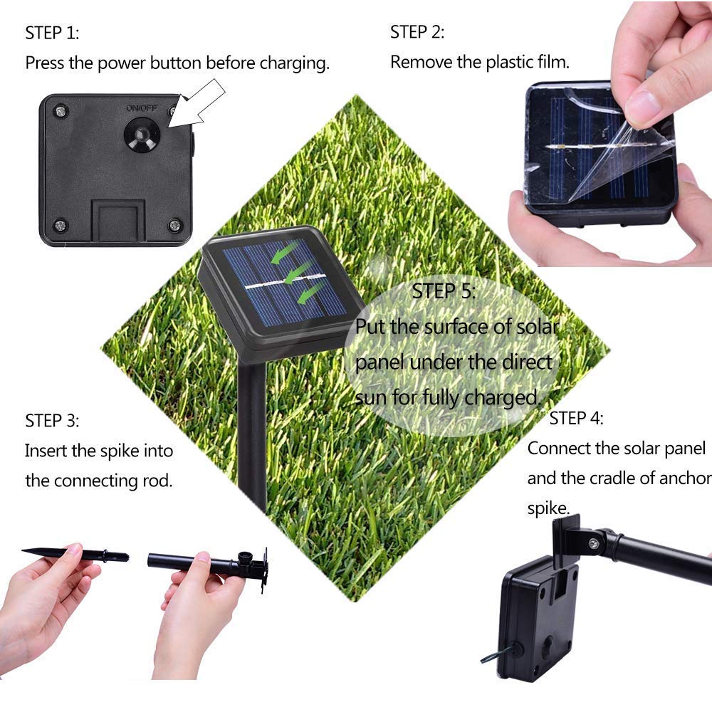 LED Paw Print Solar Lights, Set of 4 Dog,Cat,Puppy Animal Garden Lights Paw Lamp for Pathway,Lawn,Yard,Outdoor Decorations-Solar