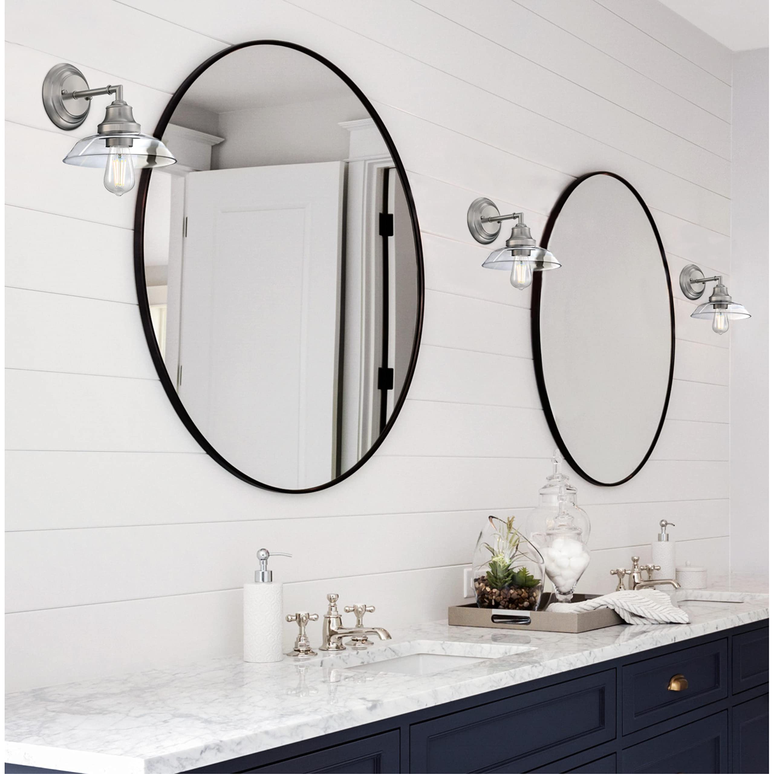 Westinghouse 6129100 Iron Hill Vintage-Style One Light Wall Fixture, Brushed Nickel Finish, Clear Glass