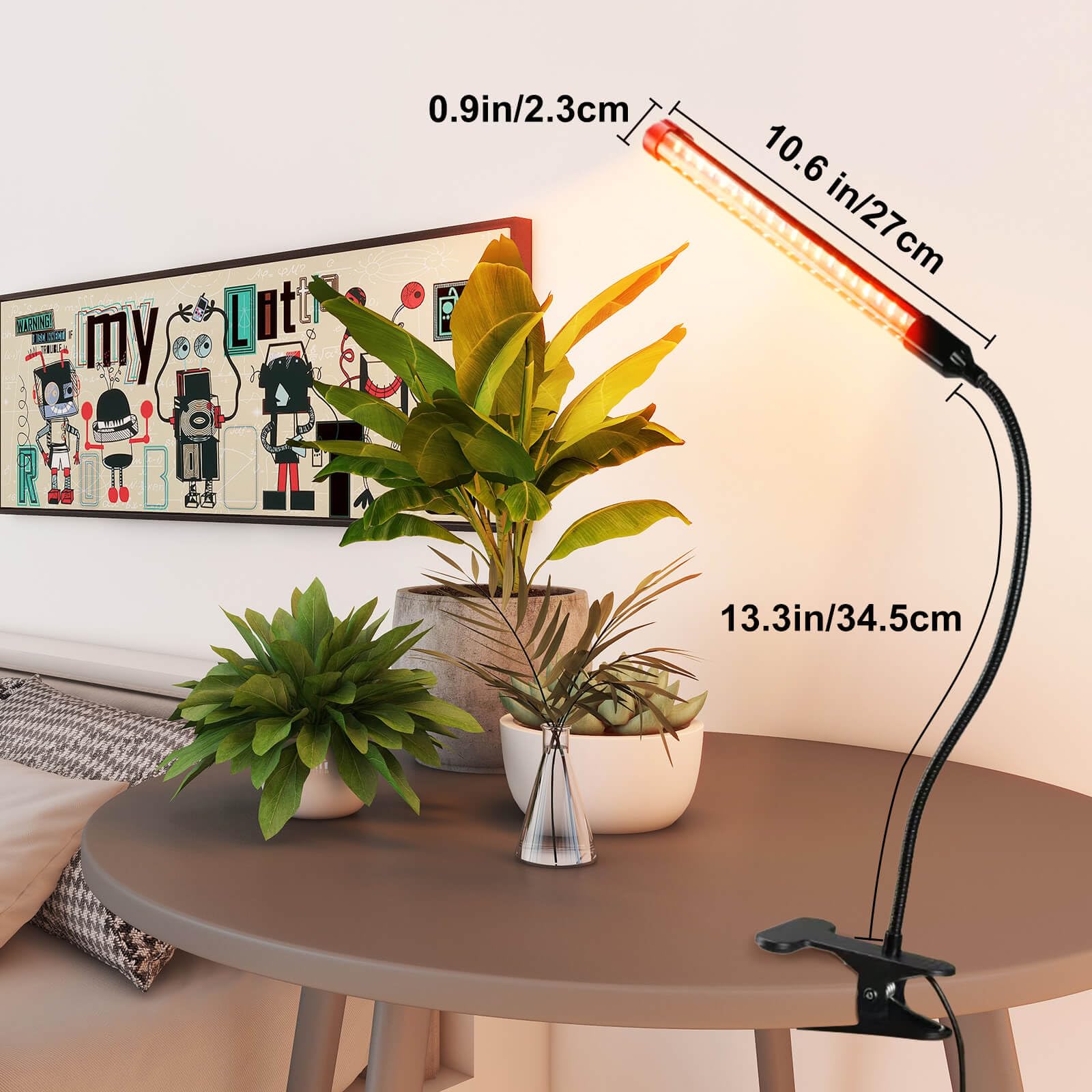 Jinhongto Upgraded Plant Light, 1000 Lumen Clip On Grow Light 1-Head With 4/8/12H Timer Function, Grow Lights For Indoor Plants Full Spectrum, Bright Plant Growing Lamp With 42Pcs Leds