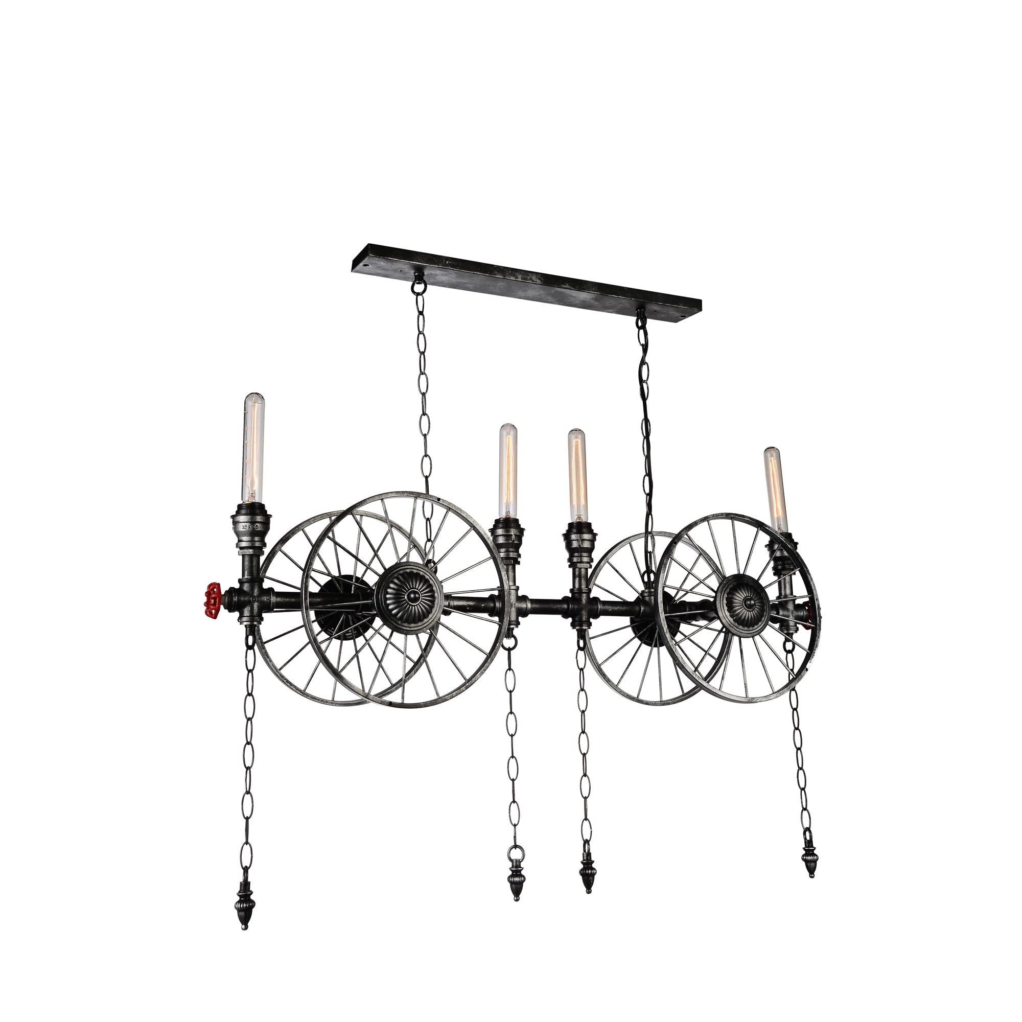 CWI Lighting Rio 4 Light Up Contemporary Metal Chandelier in Gray