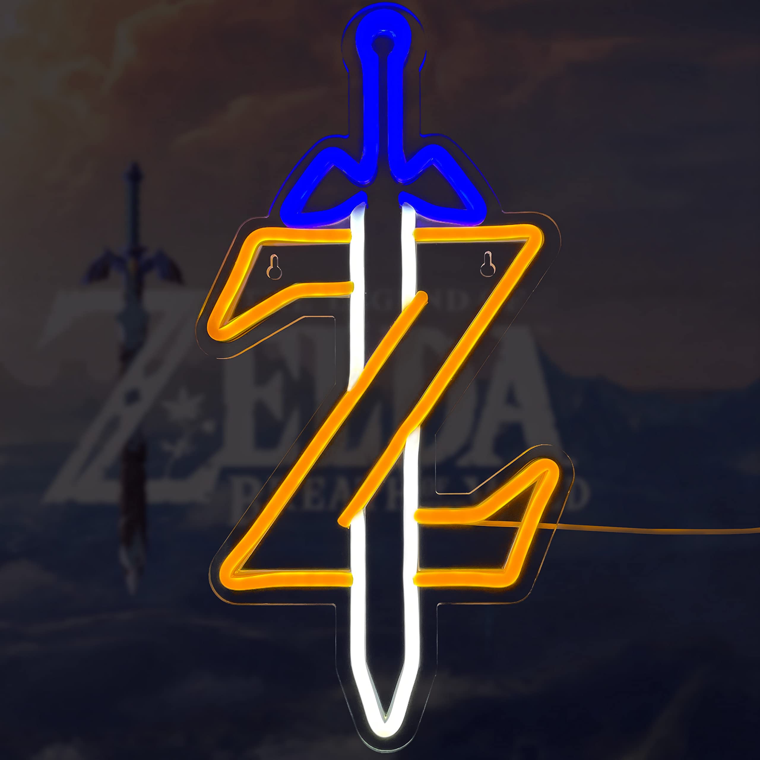 JOSEBRU Zelda Neon Sign, LED Light for Gaming Room Decor, 8.2x16.1 inches, Blue/Yellow/White, Model XL-Z decorative replica cutting edge