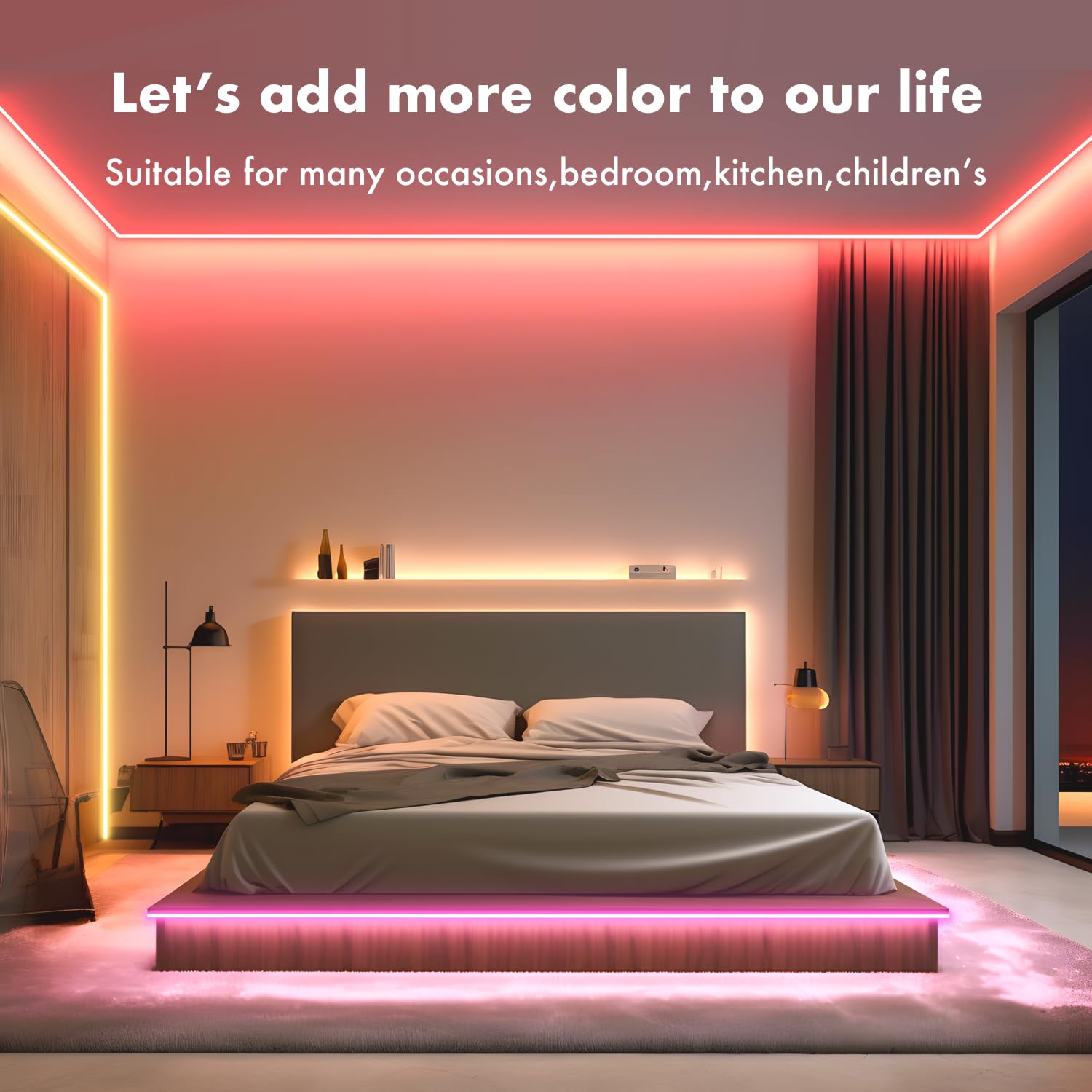 Mfww Neon Rope Lights, 2X65.6Ft Rgb Led Strip Lights, App Control, Ir Remote, Outdoor Ip67 Waterproof, Music Syncing, Flexible D