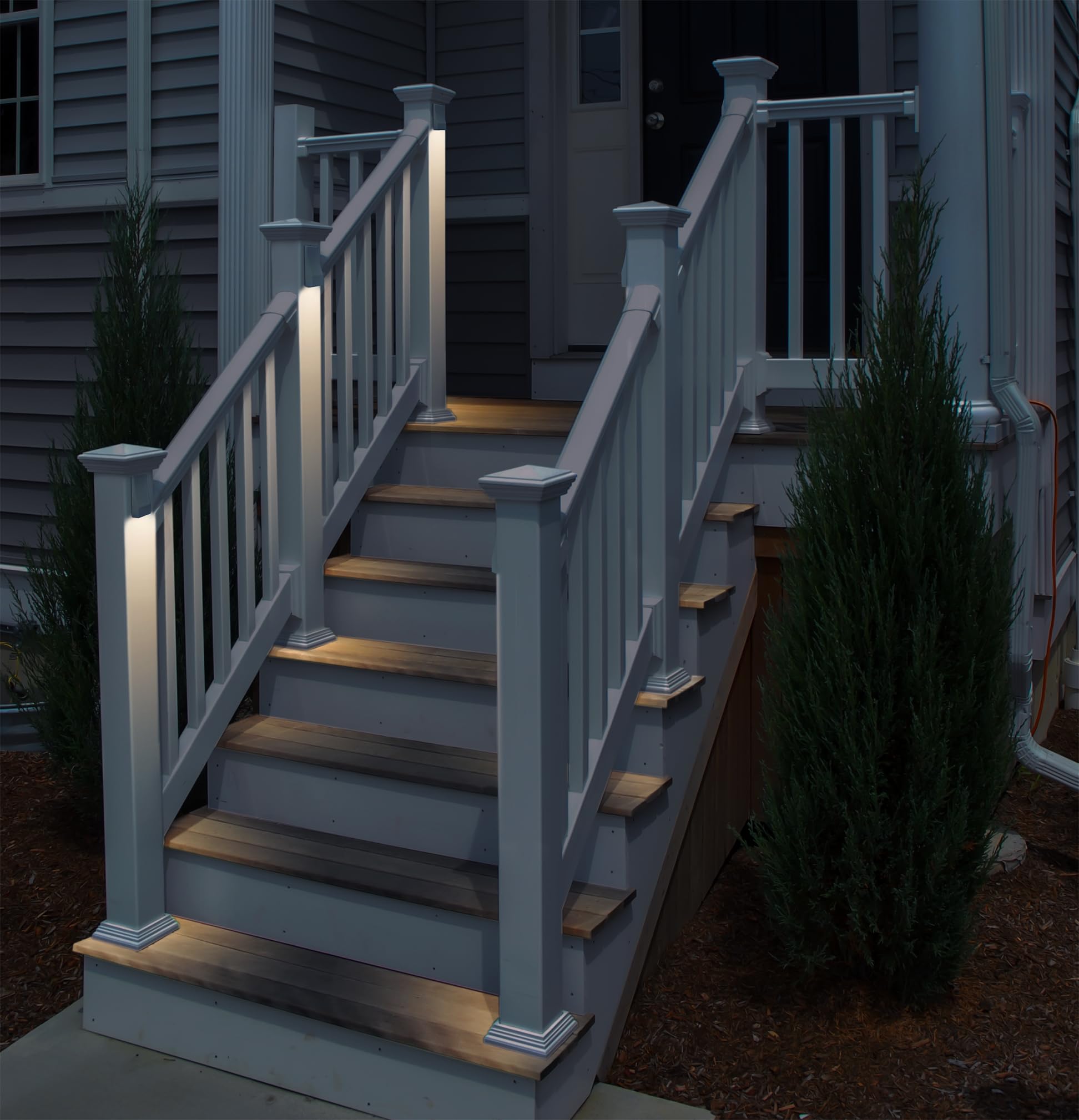 Gkoled Low Voltage Led Wedge Deck Rail Light  Landscape Railing Post Fence Accent Lighting  12V Ac/Dc 2W 2700K Integrated Led Chips  Die-Cast Aluminum  Powder Coated Finish  Ip65 Rated  White  6-Pack
